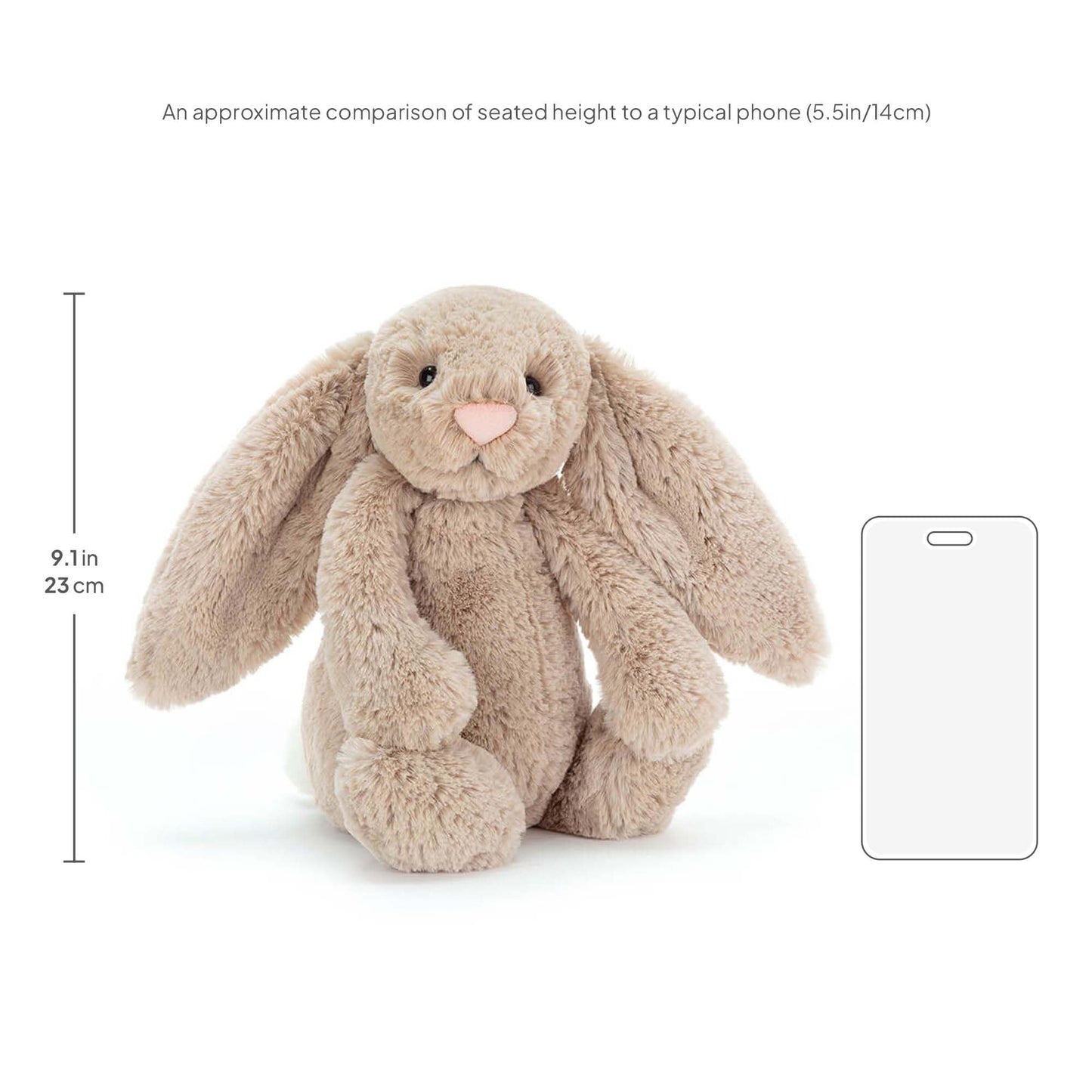 Jellycat Bashful Beige Bunny Stuffed Animal, Medium 12 inches - Rabbit and Bunny Plush Toy - Classic Children's Gift