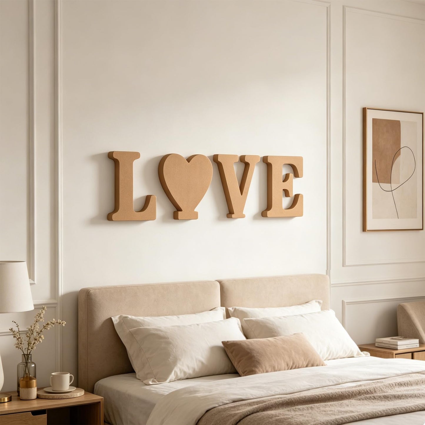 AOCEAN 12 Inch Designable Wood Letters Unfinished Wood Letters for Wall Decor Decorative Standing Letters Slices Sign Board Decoration for Craft Home Party Projects (E)