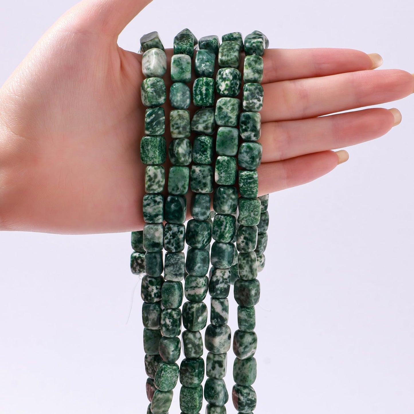 Natural Large African Jade Cube Stone Beads 8x11mm 38cm/str Loose Semi Gemstone Stone Square Beads for Making Bracelets Necklace
