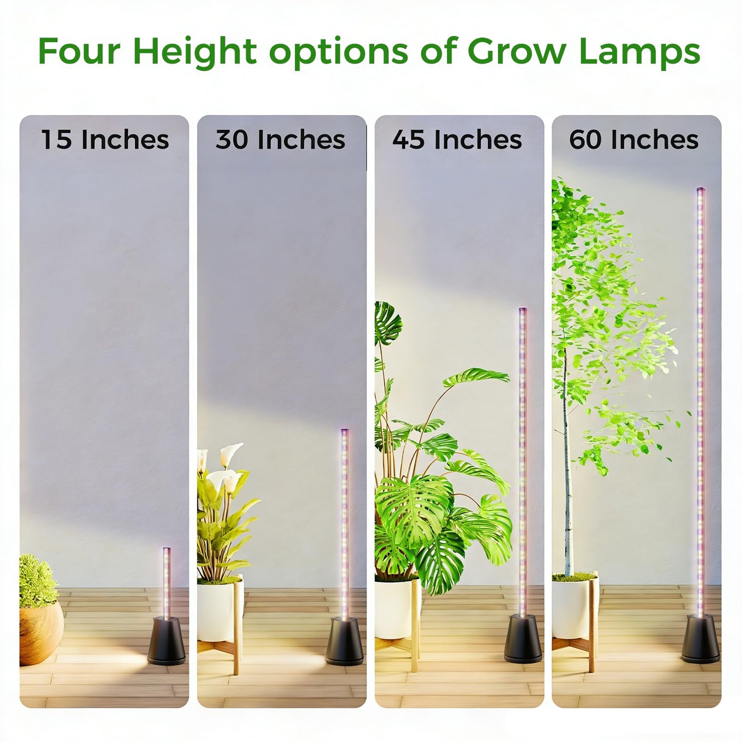 Grow Lights for Indoor Plants with Timer, 60 Inch Vertical Grow Light Full Spectrum 192 LEDs 24W with 3/6/12H Auto On/Off Remote 3 Light Modes 5-Level Dimmable Standing Plant Lamp