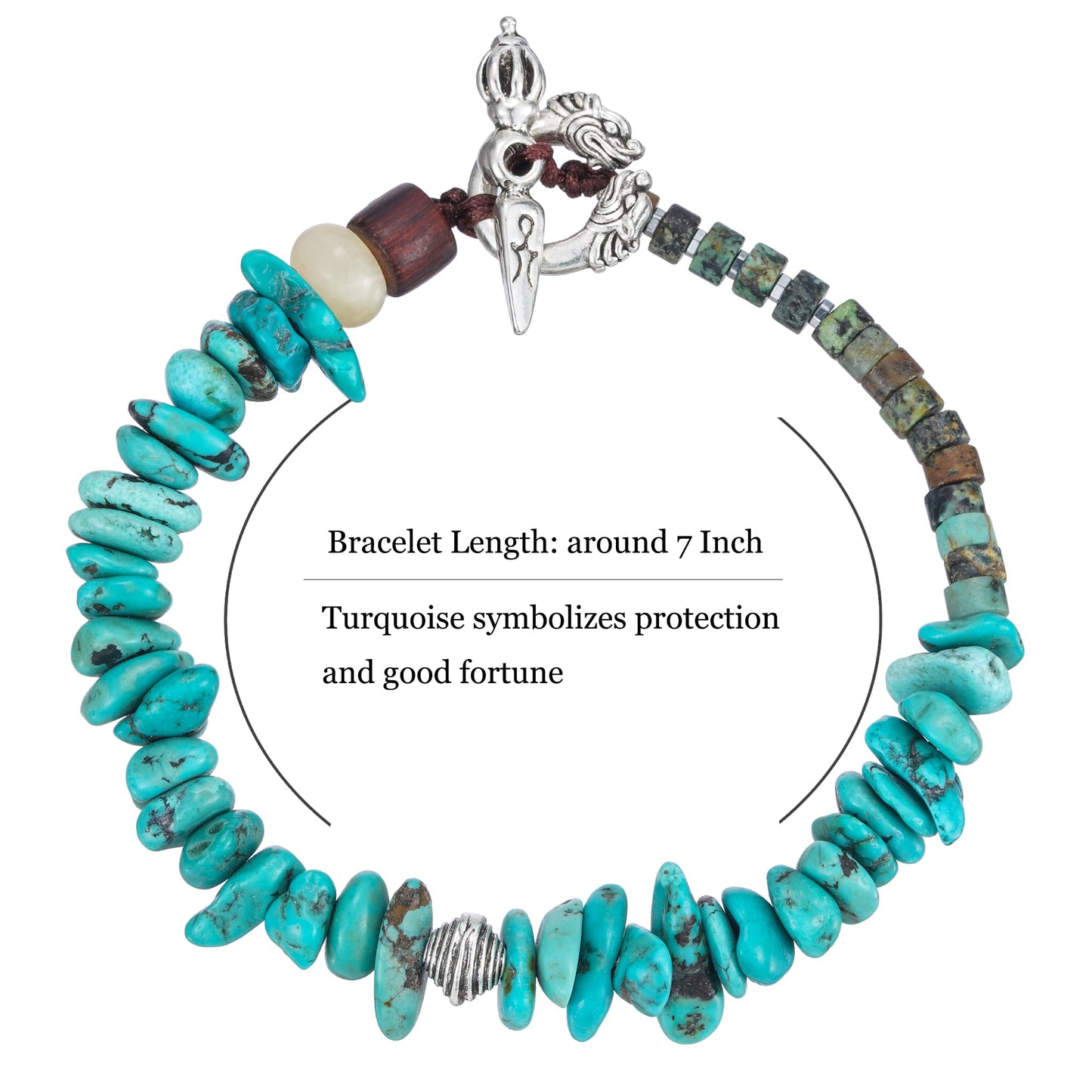 Plumiss Boho Turquoise Bead Bracelet for Women Natural Stone Beaded Bracelets Jewelry for Gift