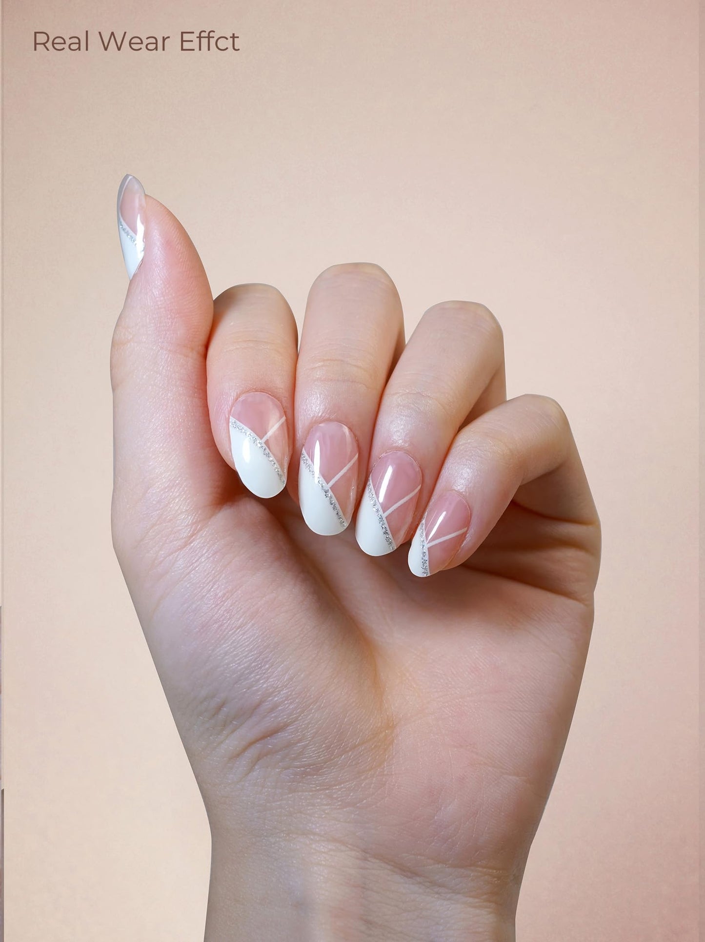 Beaolata Real Gel Nail Strips (No UV Light Needed) - 44Pcs Salon Quality Nail Stickers - Long Lasting Polish Wraps for Women, Easy Apply & Remove (Minimalist Dawn)