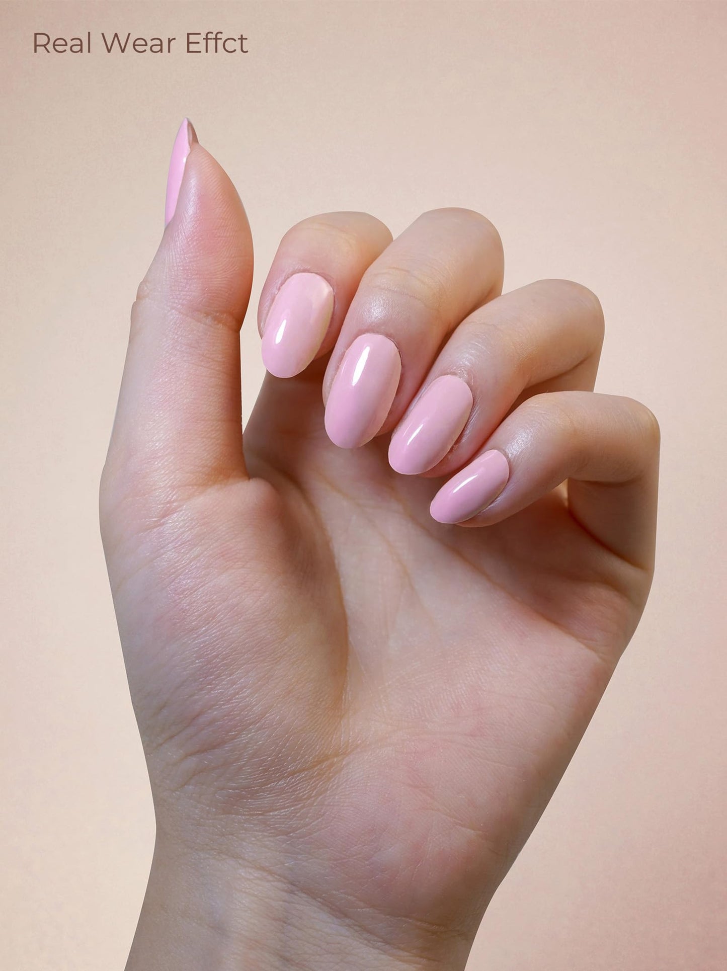 Beaolata Real Gel Nail Strips (No UV Light Needed) - 44Pcs Salon Quality Nail Stickers - Long Lasting Polish Wraps for Women, Easy Apply & Remove (Pure Pink)