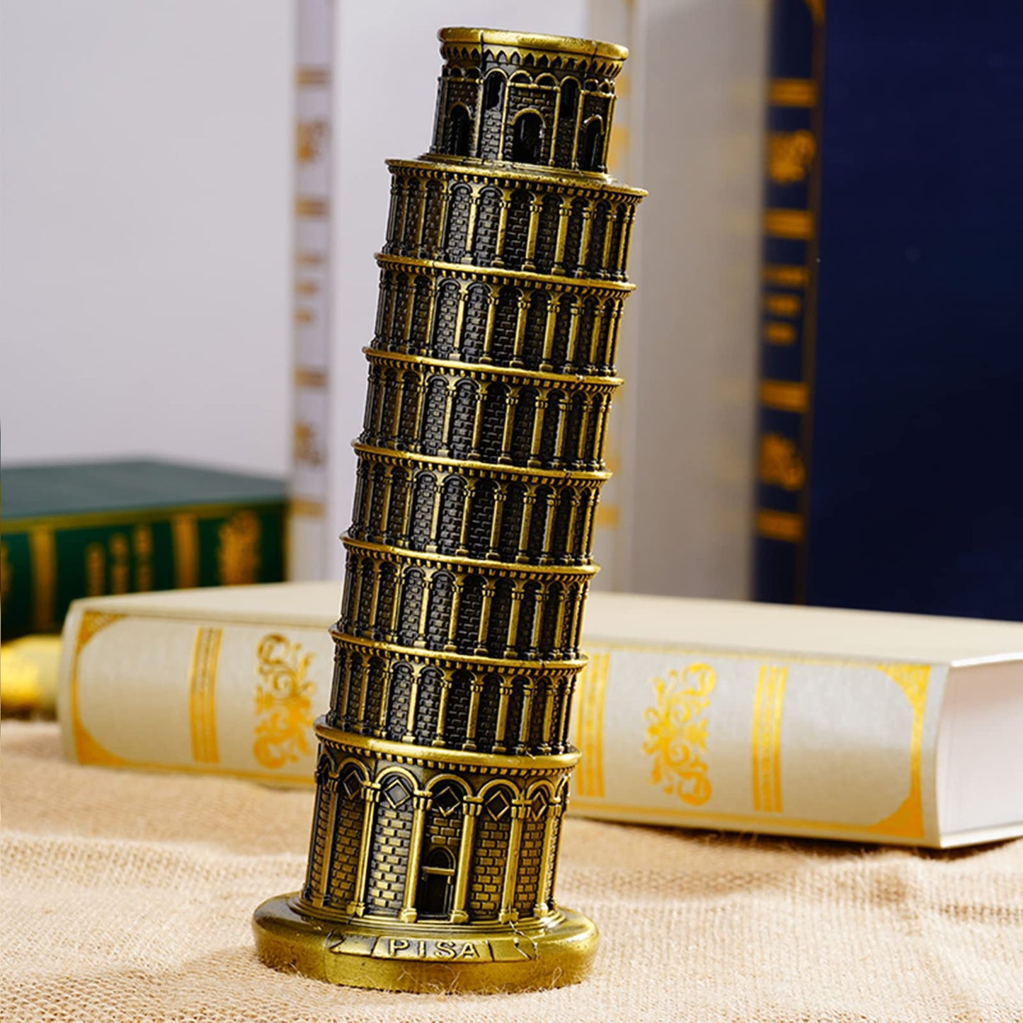 DS. DISTINCTIVE STYLE Metallic Leaning Tower of Pisa Statue Souvenir Figurines Tower Model Kit for Home Decoration, Party