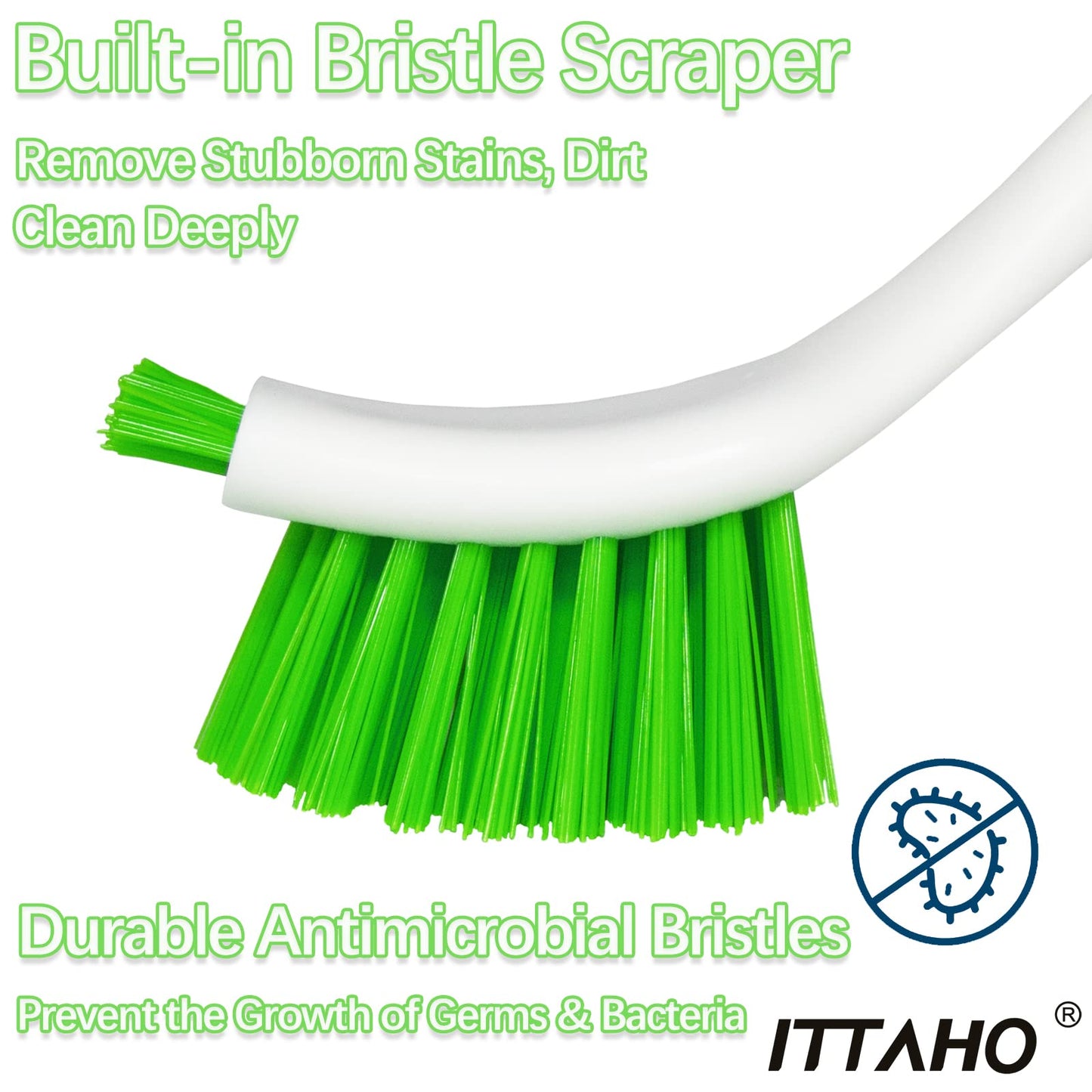 ITTAHO 3 Pack Dish Brush,Dish Scrub Brush, Kitchen Scrub Brush for Cleaning Dishes, Double Sided Bristles Scrubber Cleaner for Dishes,Sink,Pots,Pans,Bathroom Shower,Tile,Tubs