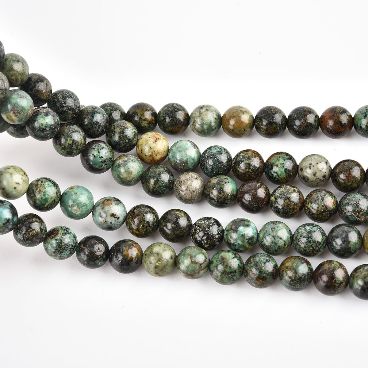 10mm Round African Turquoise Beads for Jewelry Making Natural Gemstone Semi Precious Strand 15 Inch(36-38pcs/Strand)