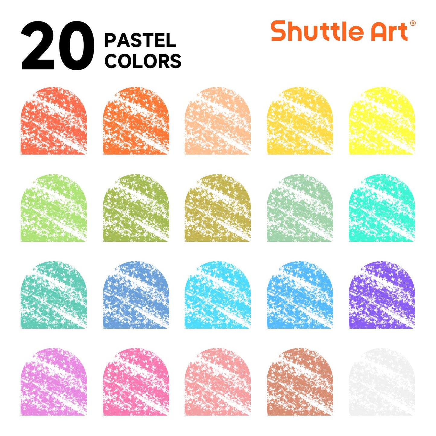 Shuttle Art Tempera Paint Sticks, 20 Pastel Colors, Solid Tempera Paint for Kids, Super Quick Drying, Works Great on Paper Wood Glass Ceramic Canvas