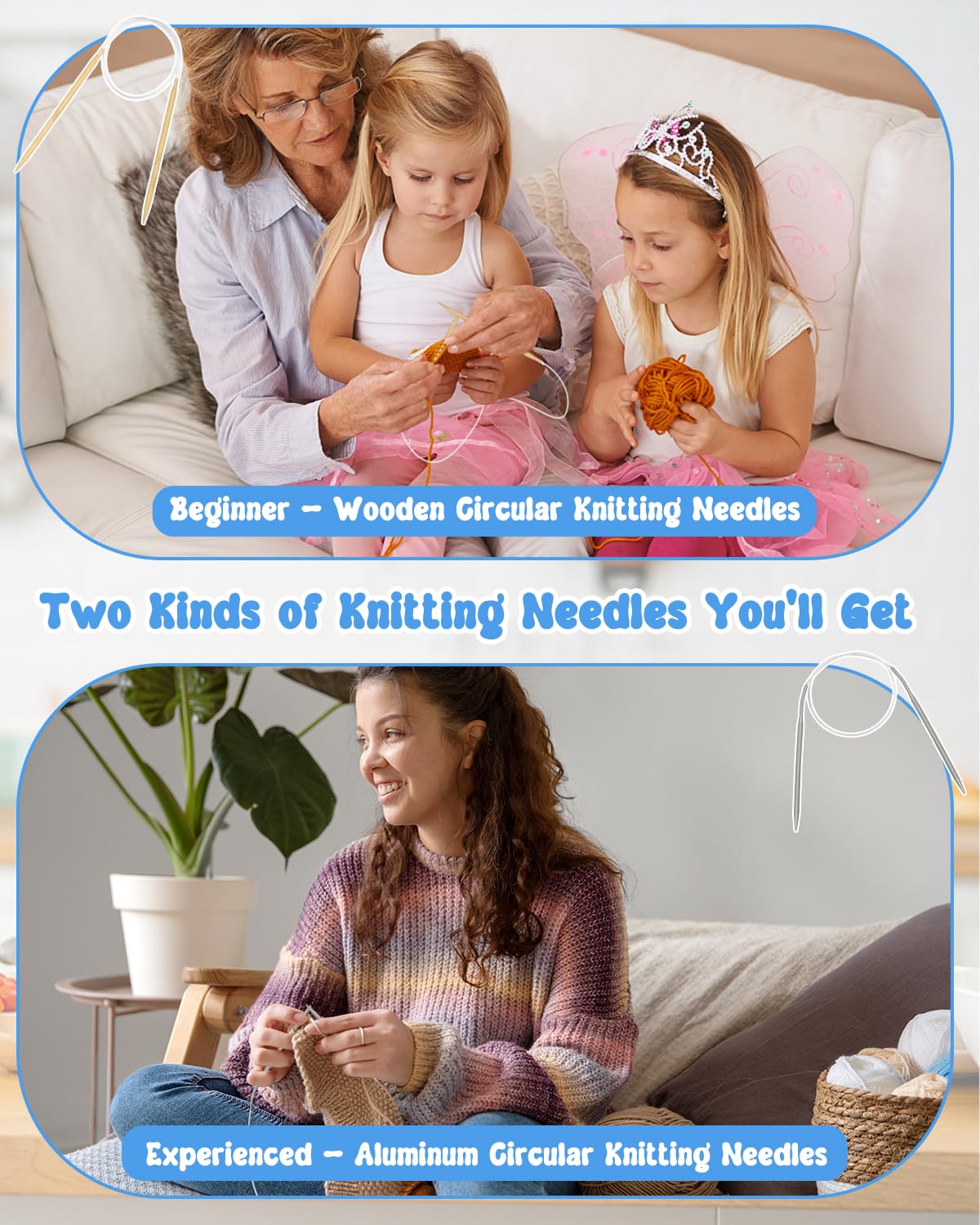 Katech Knitting Kit for Beginners-Learn to Knit Dishcloth-Beginner Knitting Kit for Adults with Knitting Book, Knitting Needles,Beginner Yarn, Yarn Needle, Craft Kits Gift (Beginner to Expert)