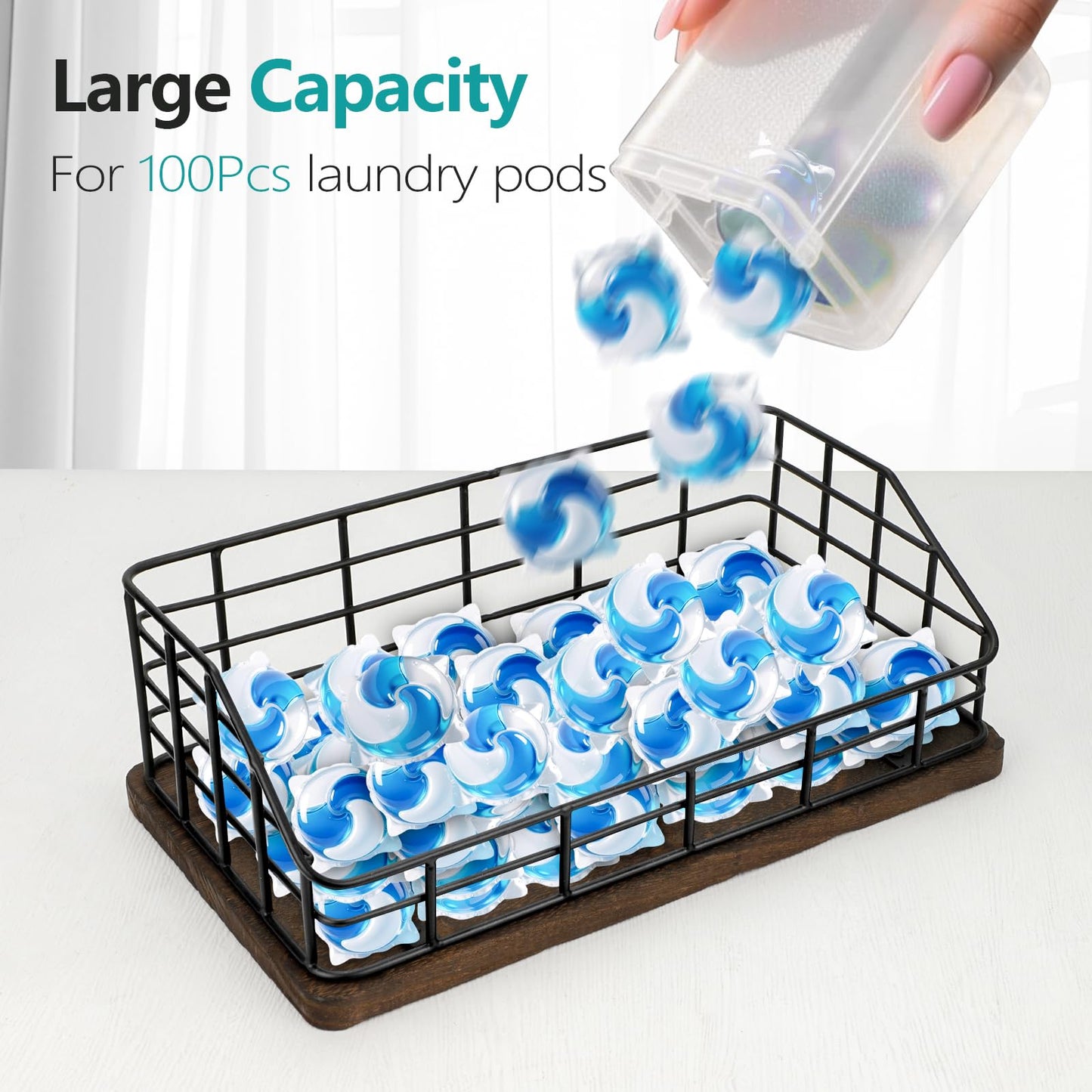Tanggiteck 2-in-1 Trash Bag Holder & Dishwasher Pods Organizer, Extra Large Trash Bags Dispenser, Kitchen Organizer and Under Sink Storage Box