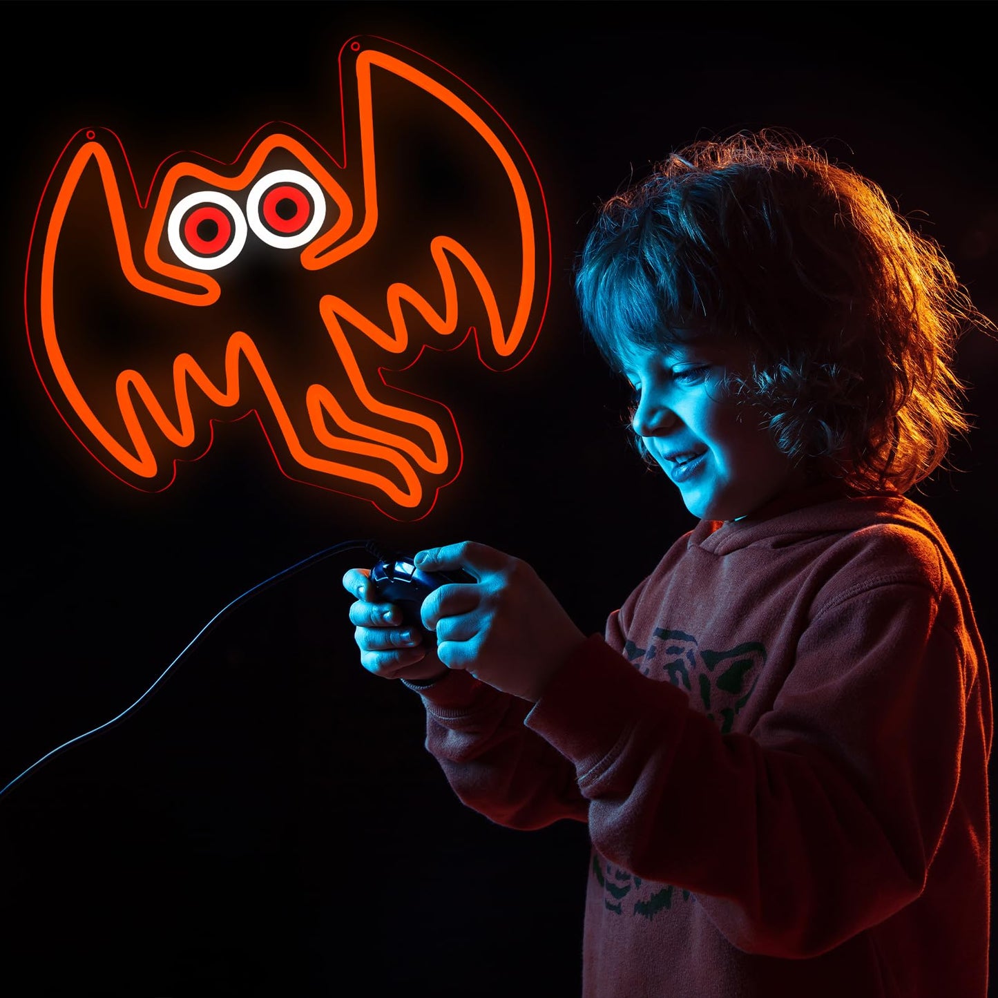 qbanziou Mothman Neon Signs for Wall Decor，Led Neon Light for Bedroom Office Party，Christmas Gifts for Children