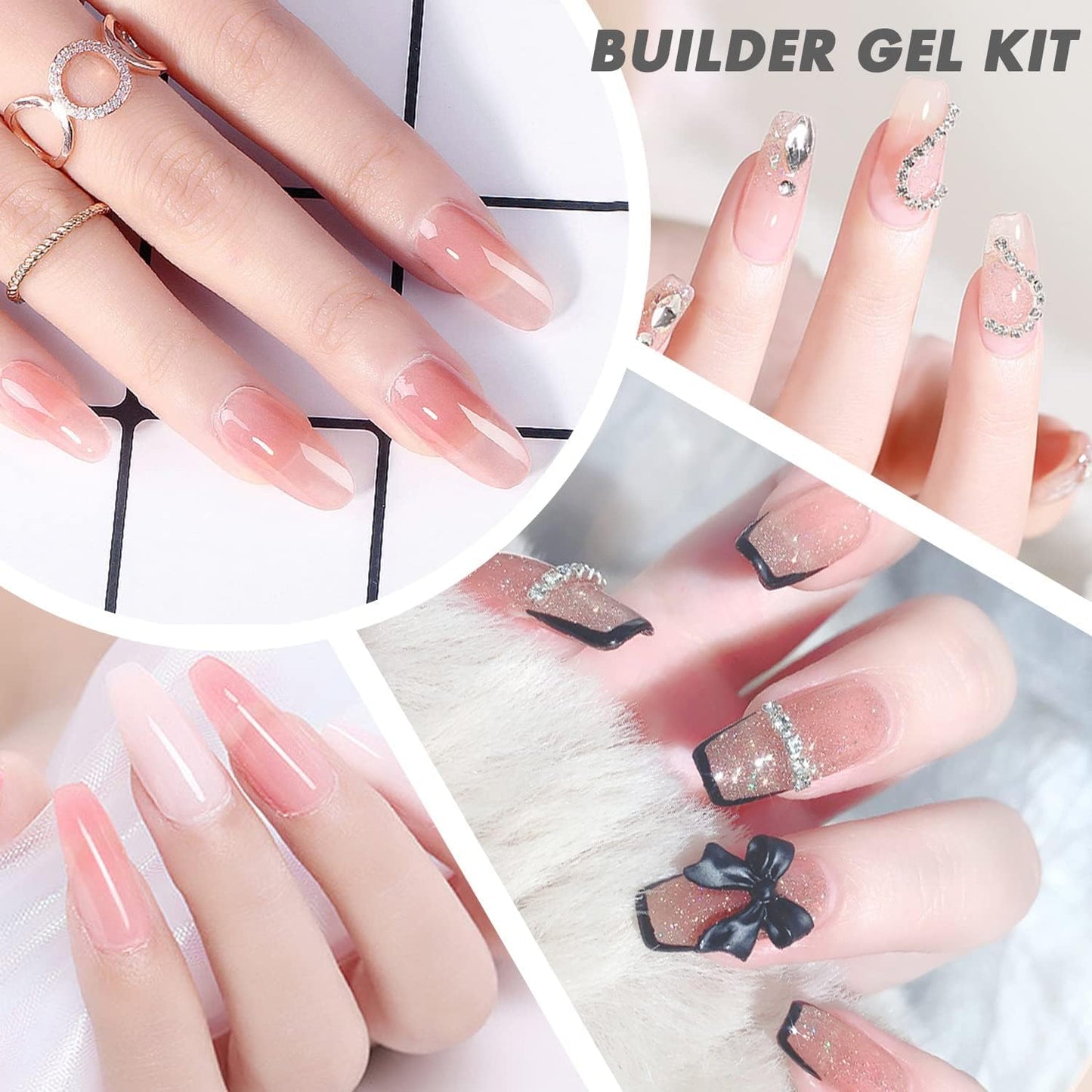 AIJIMEI Gel Builder Hard Gel Builder Gel Nail Gel Builder Gel for Nails Gel Extension Nail Kit for Nails Gel Builder for Nails Builder Gel in a Bottle (SETA)