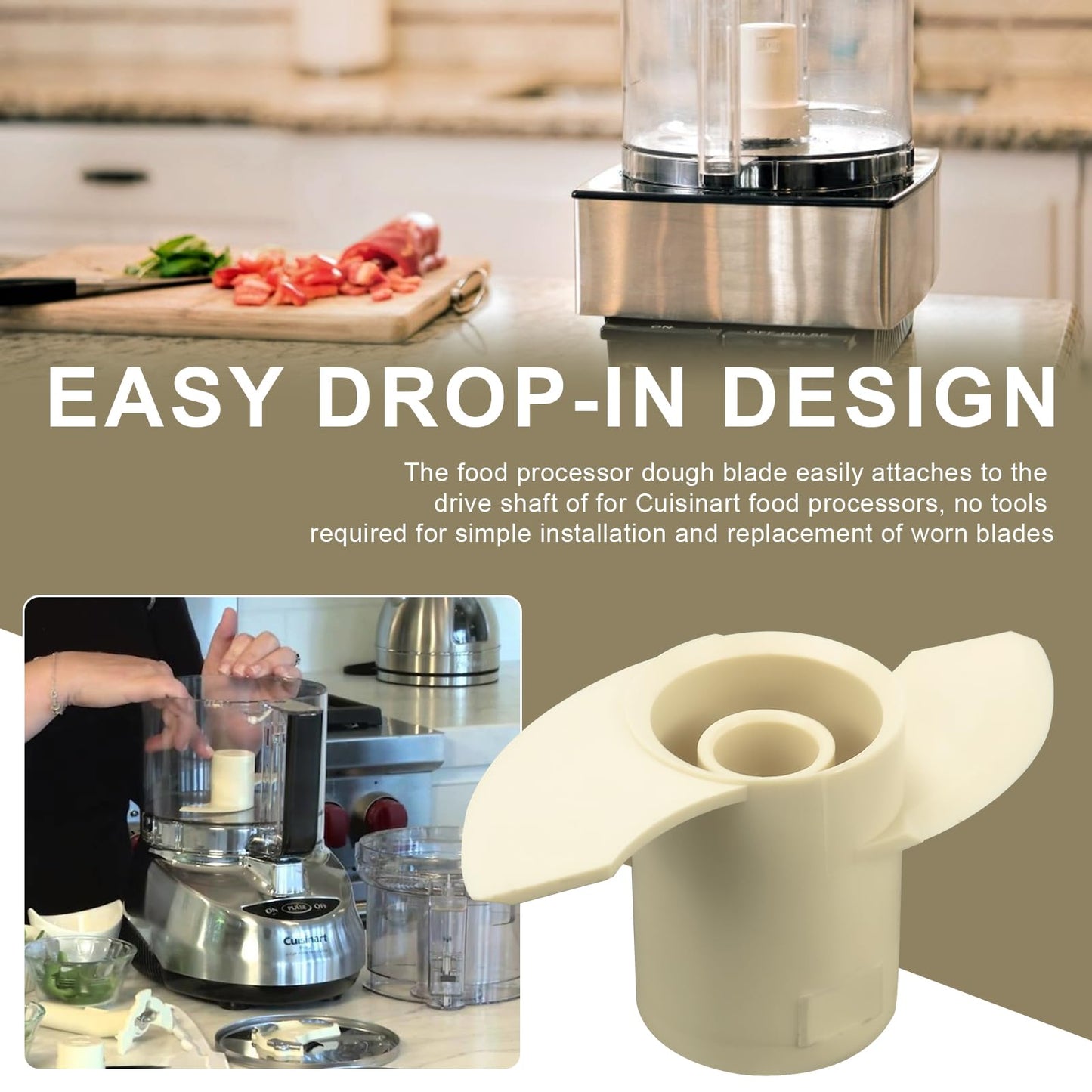 DLC-869TX-1 Fits for Cuisinart Food Processor Replacement Dough Blade, Fits Models DLC-8S, DFP-11, DLC-2011, DLC-3011, EV-11PC6, EV-11PC7, & EV-11PC8 et Food Processor -Designed to Handle Tough Doughs