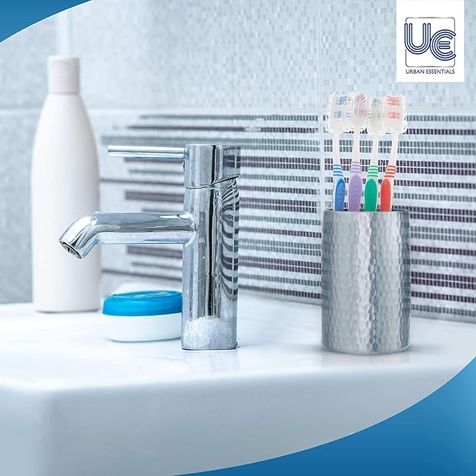 Urban Essentials Bulk Toothbrush Package with Covers | Premium Quality Individually Wrapped Colorful Tooth Brushes | Medium Soft Toothbrush Hygienic Cap for Donations, Travel, Hotels (25 Pack)