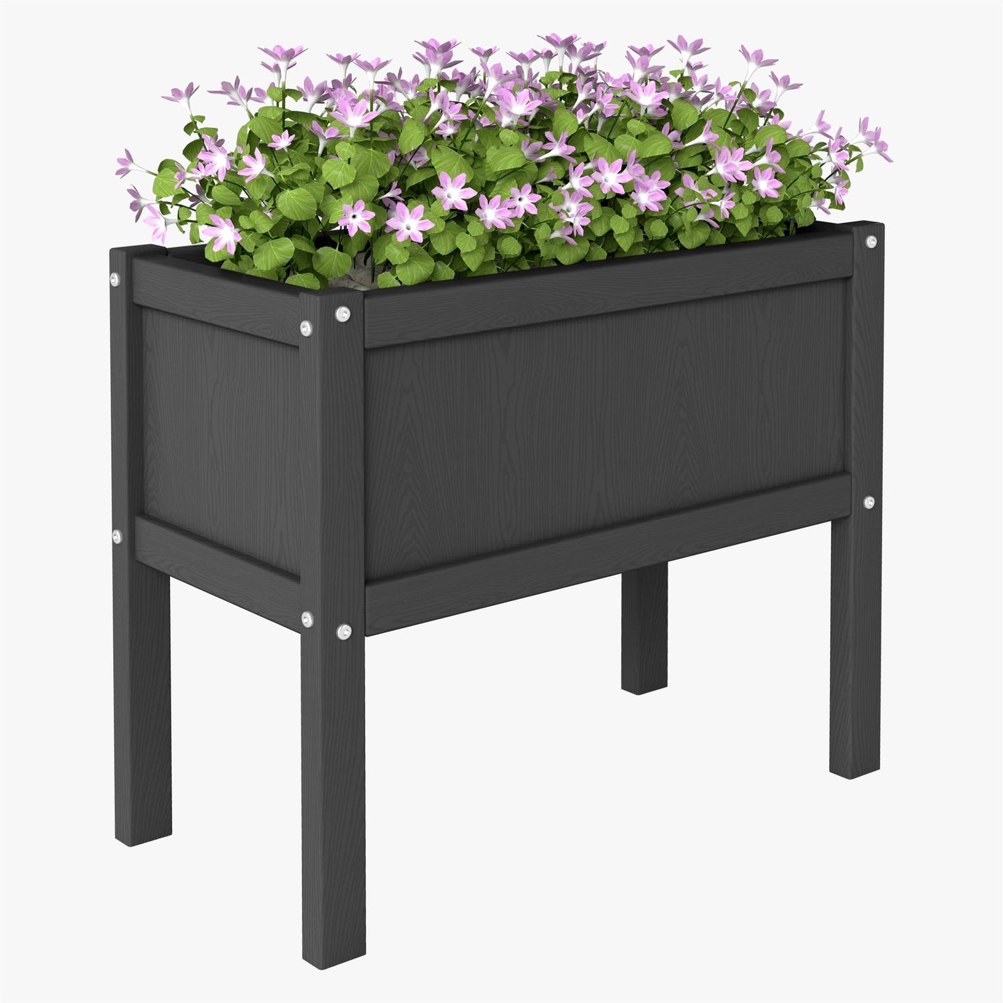 KETOYARK Raised Garden Bed with Drainage Hole Waterproof Small HDPE Elevated Planter Box with Legs Stable and Durable to Plant Herb Vegetable Flower,Patio,Balcony Outdoors/Indoors Black