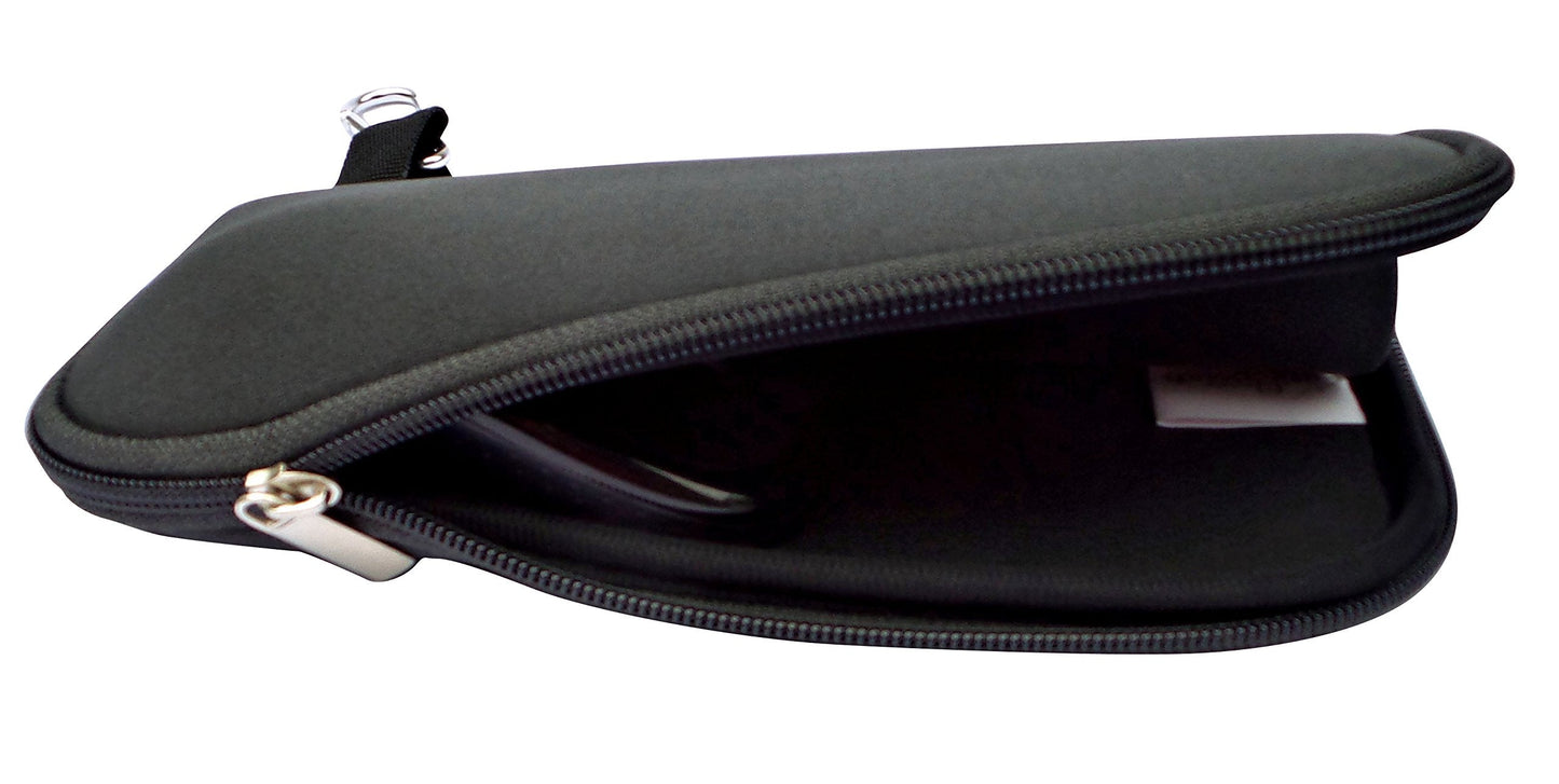 Travel Mouse Case Electronics Organizer Convertible Bag | Laptop Cord Cable Accessory Pouch with Extra Rolled Up Travel Mouse Pad | Pouch Unzips Flat Into Mouse Pad (Solid Black)