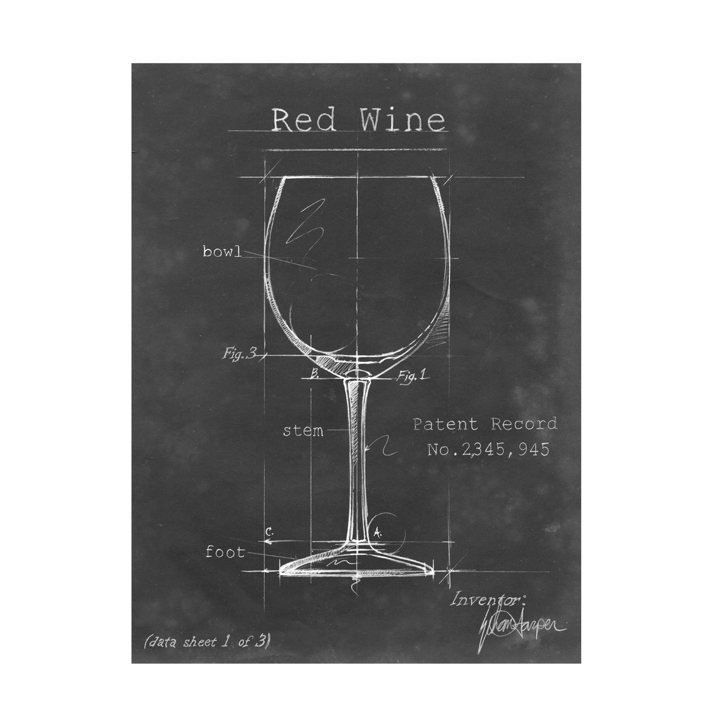 Wrapped Canvas Wall Art - Ethan Harper 'Barware Blueprint Iii' Wall Art for Living Room, Bedroom, or Office Décor - 18x24