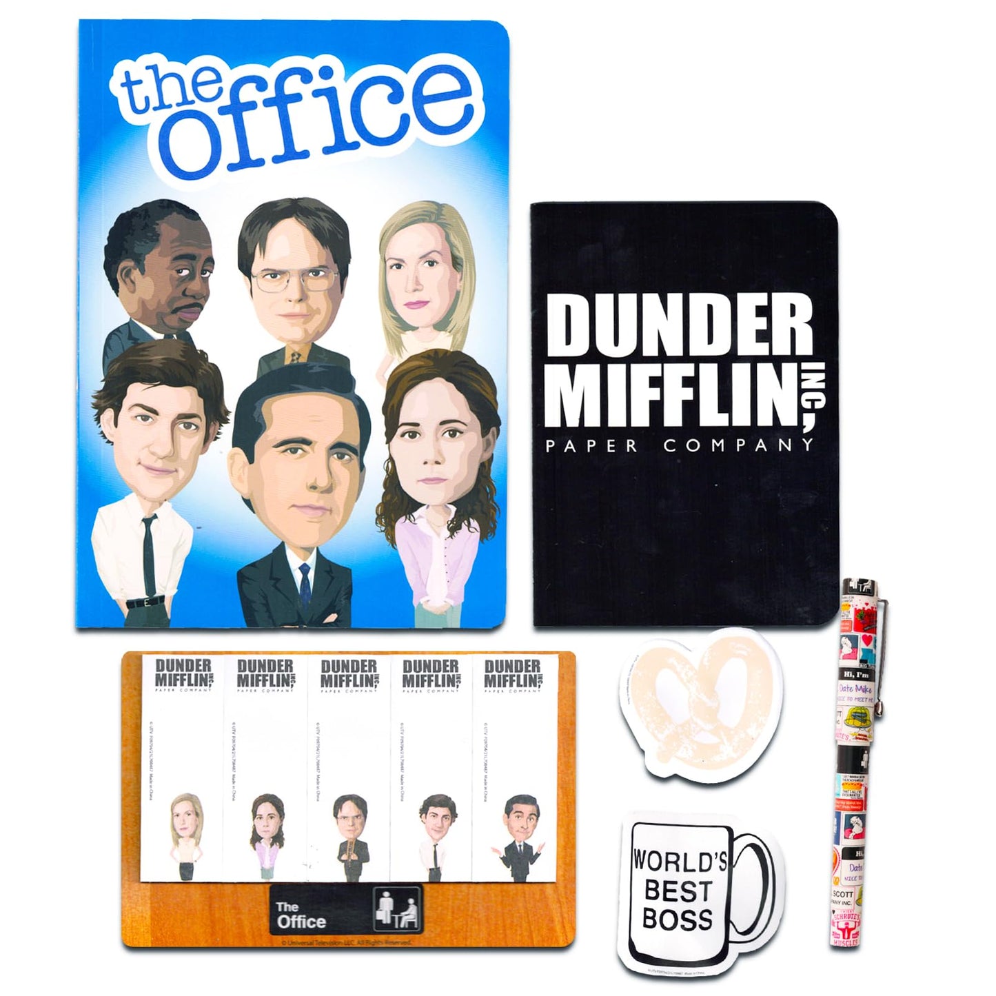 Screen Legends The Office Journal Set - The Office Gift Bundle with Journal, Memo Pad, Bookmarks, Pen, Sticker, and More | The Office Merchandise Gifts