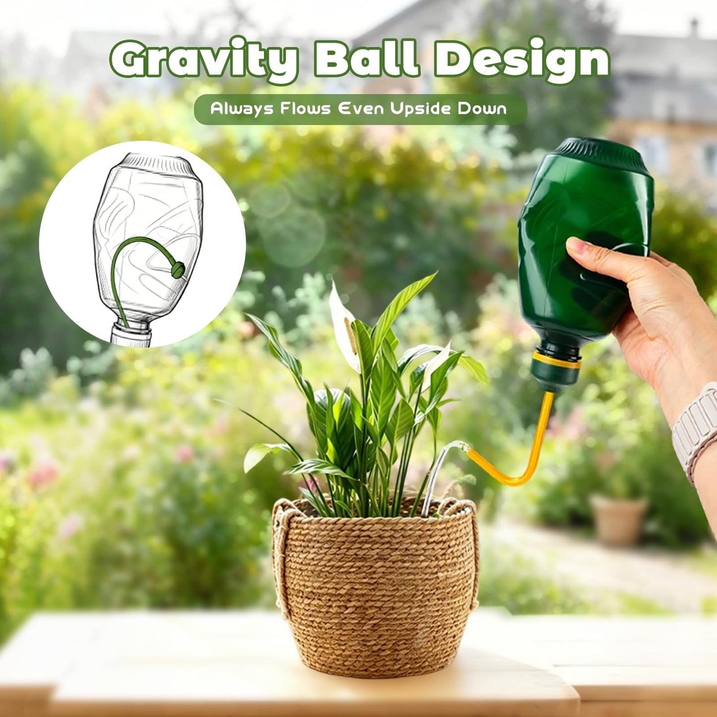 2 Pack Small Watering Can, 2 in 1 Spray Head Functionality, 450ML Squeeze Garden Plant Watering Can for Seedlings Indoor/Outdoor Plants(Green)