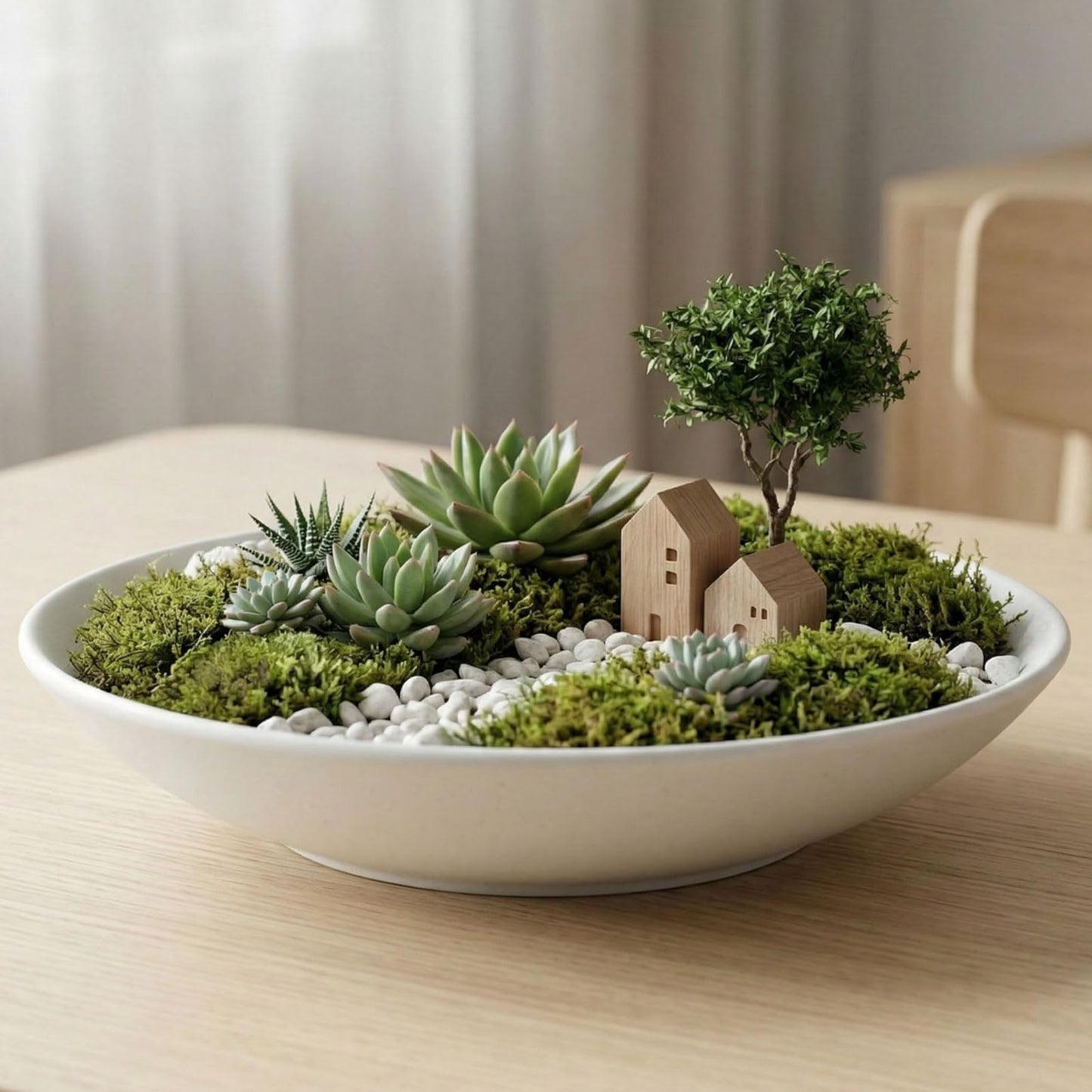 hjn White Ceramic Vase Bowl Decorative Planter - Minimalist Tabletop Vase for Dried Flowers, Succulents & Home Decor Accents -Shallow Plate-12.5''dx2.3''h