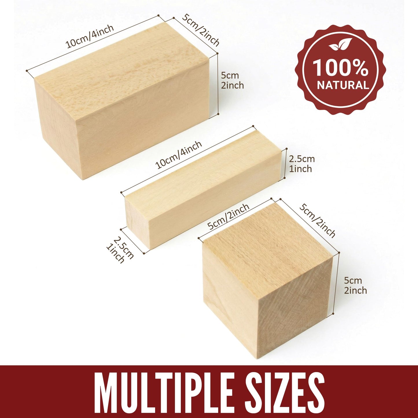 Basswood Carving Blocks 24PCS, Wood Carving Kit for Beginners & Kids, Soft Basswood Whittling Blocks with 3 Sizes (4"x1"x1", 2"x2"x2", 4"x2"x2"), Ideal for Crafts, Sculptures, DIY Projects