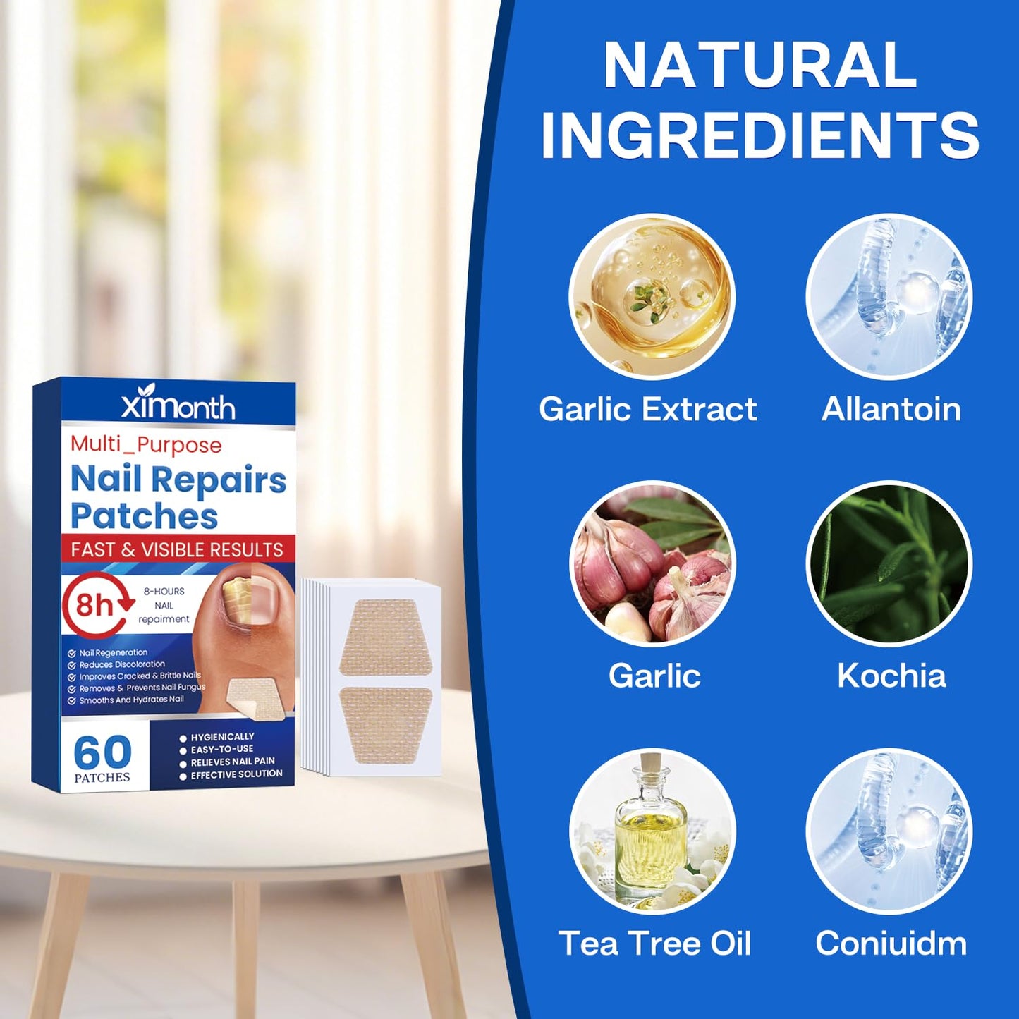 Nail Patches - Toenail Care for Toenail Fingernails - 8-Hour Nightime Nail Renewal - 60