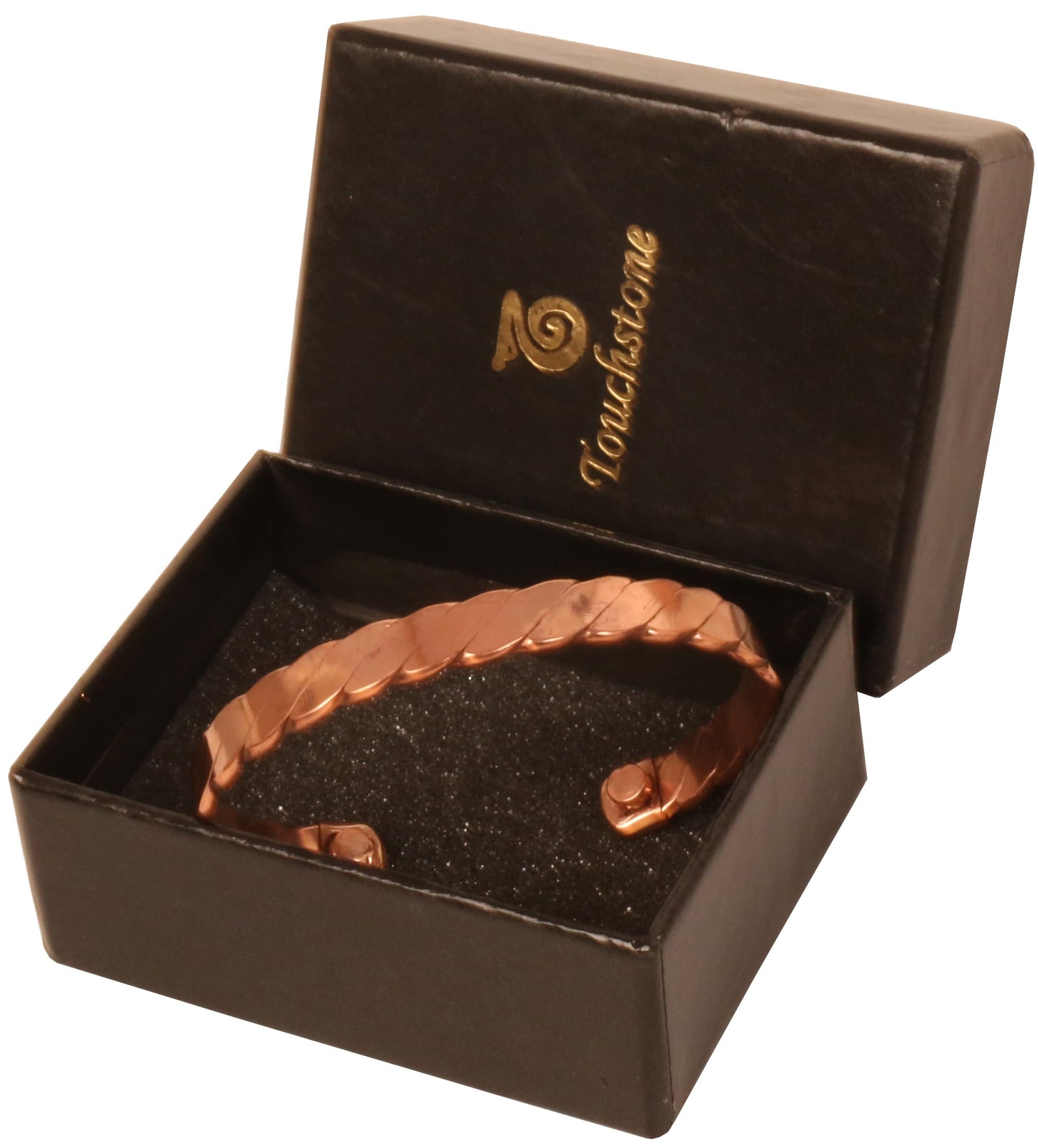 Touchstone Copper Handcrafted Beautiful Braided Magnetic Hand Forged With Solid And High Gauge Braided Pattern Minimalistic Elegance Pure Copper Bracelet In Natural Tone.