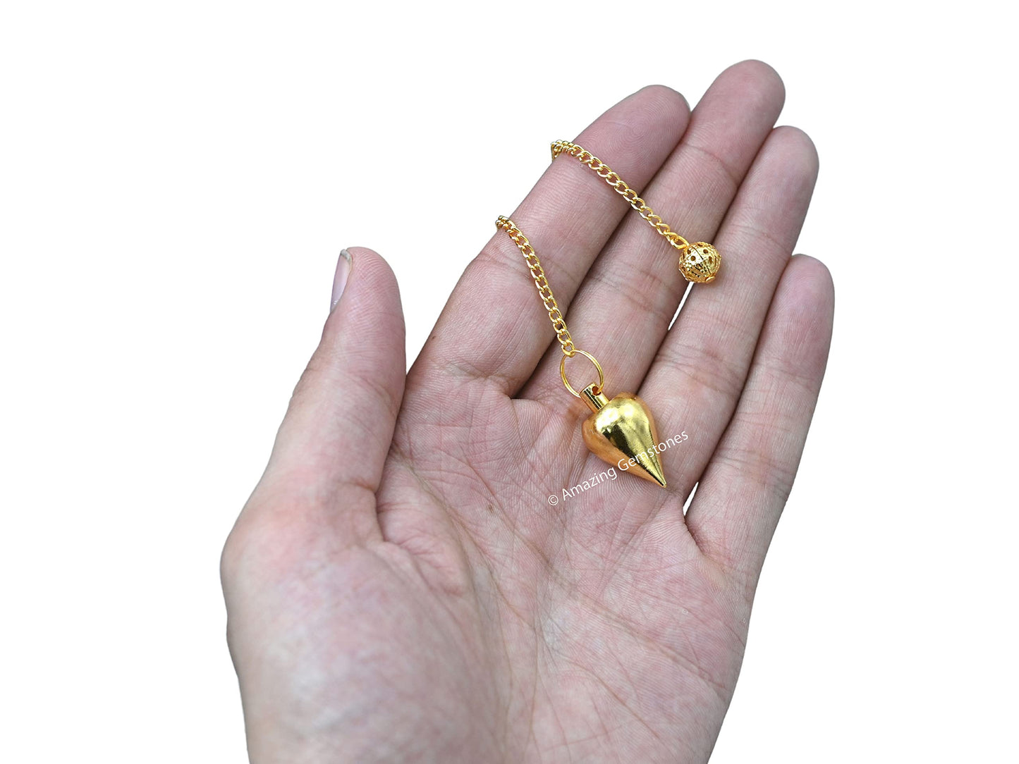 Amazing Gemstone Healing Metal Pendulums for Divination, Gold Dome Cone Steel Copper Pendulum High Energy Pendulo de Bronce Pendulos de Mesa MP107