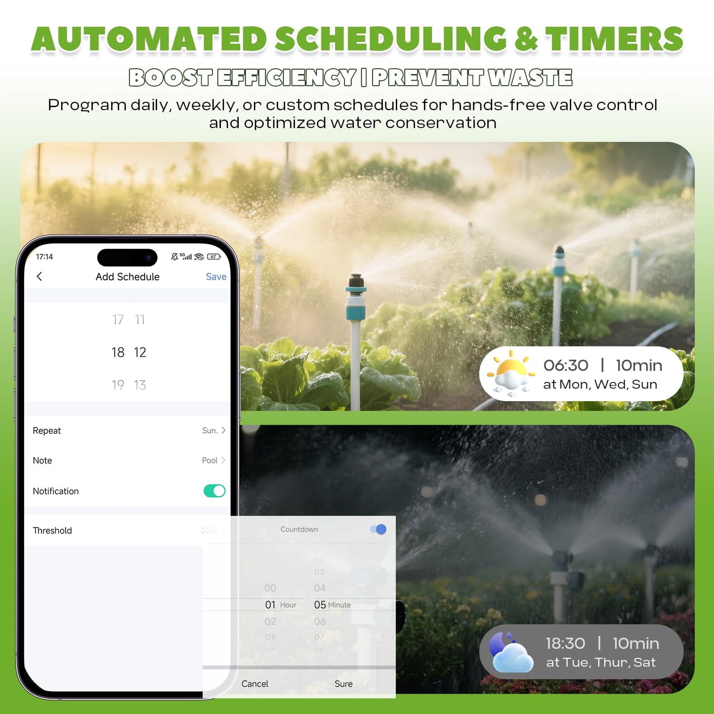 Luzrise Smart Motorized Ball Valve with Remote Control- Automatic Water Shut-Off, 0-100% Adjustable Flow, Programmable Timer, Real-Time Monitoring (Stainless Steel, DN20 (3/4''))