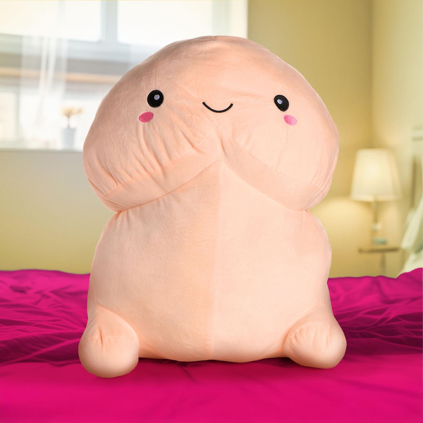 XR PLAY HARD. Chibi Cute Soft Stuffed Pecker Pillow - Creative Funny Prank Gift for Friend Bachelorette Party Fun Gifts, Large Machine Washable Plushies - 1 Piece (17.7in)