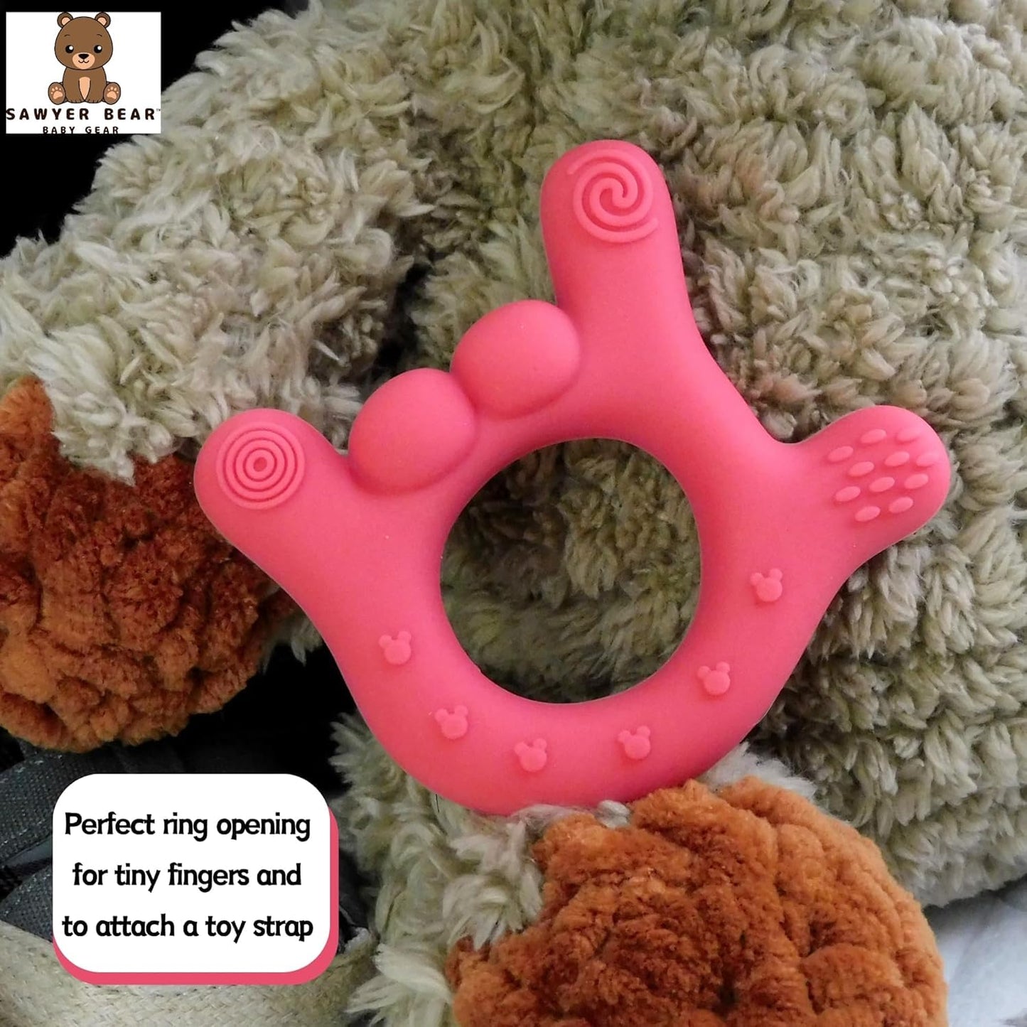 Set of 4 I Love You Silicone Hand Teether, Teethers for Babies 3-6 Months, Soft Teething Toys 6-12 Months bpa Free, Massaging Teething Relief
