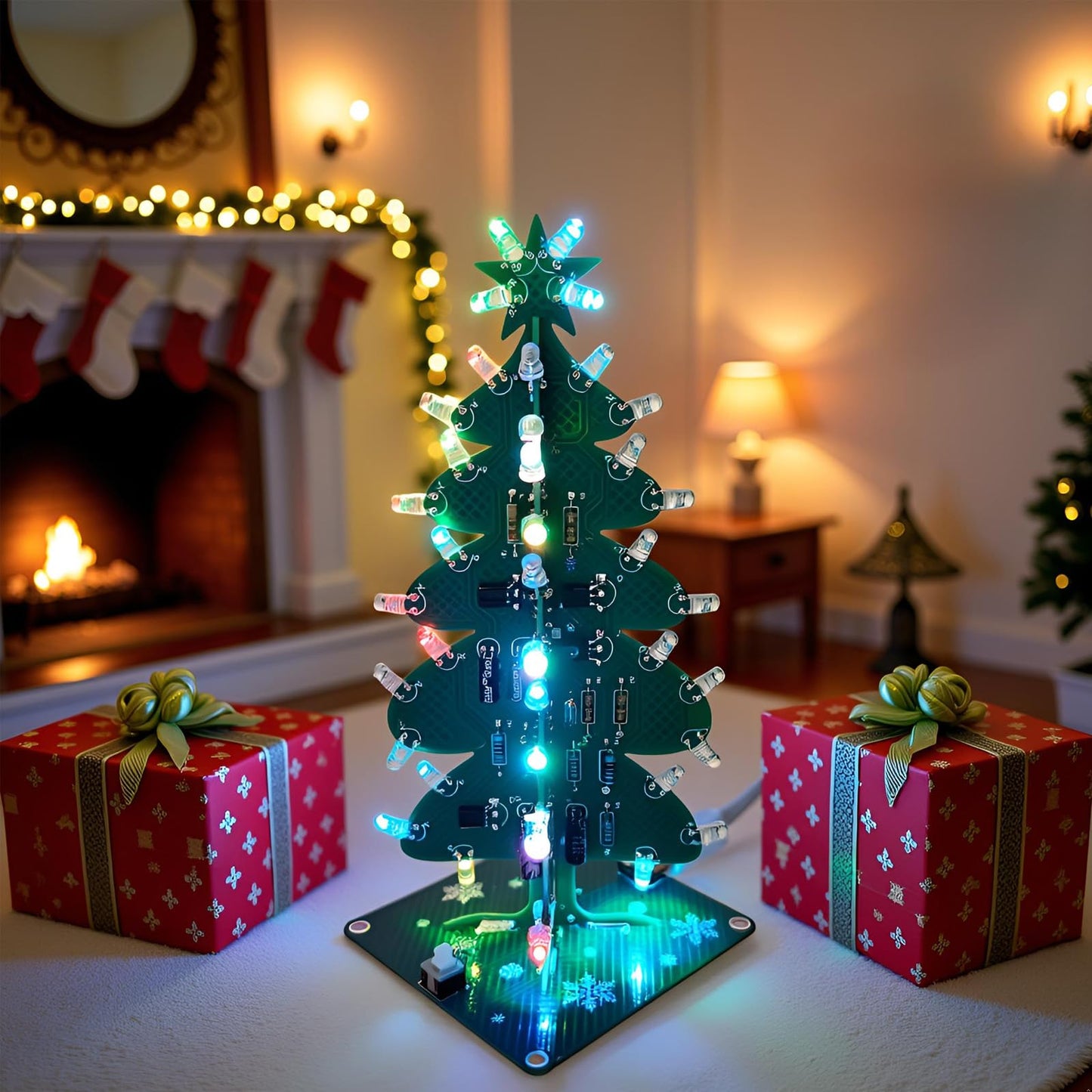 Gikfun Advanced Christmas Tree Soldering Kit DIY STEM Project for Adults Hobbyists Gift GK1033