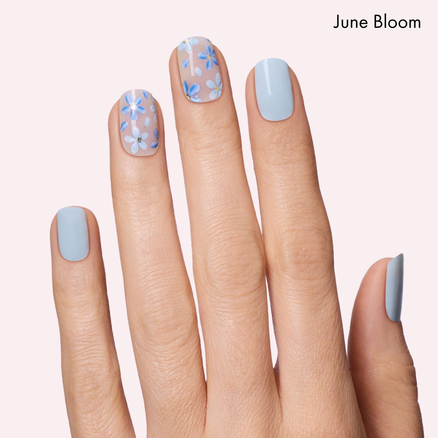Dashing Diva Gloss Nail Strips Bundle - The Blue Blossom Collection - June Bloom & Flor Azul - UV Free, Chip Resistant, Long Lasting Gel Stickers - Contains 2 Sets