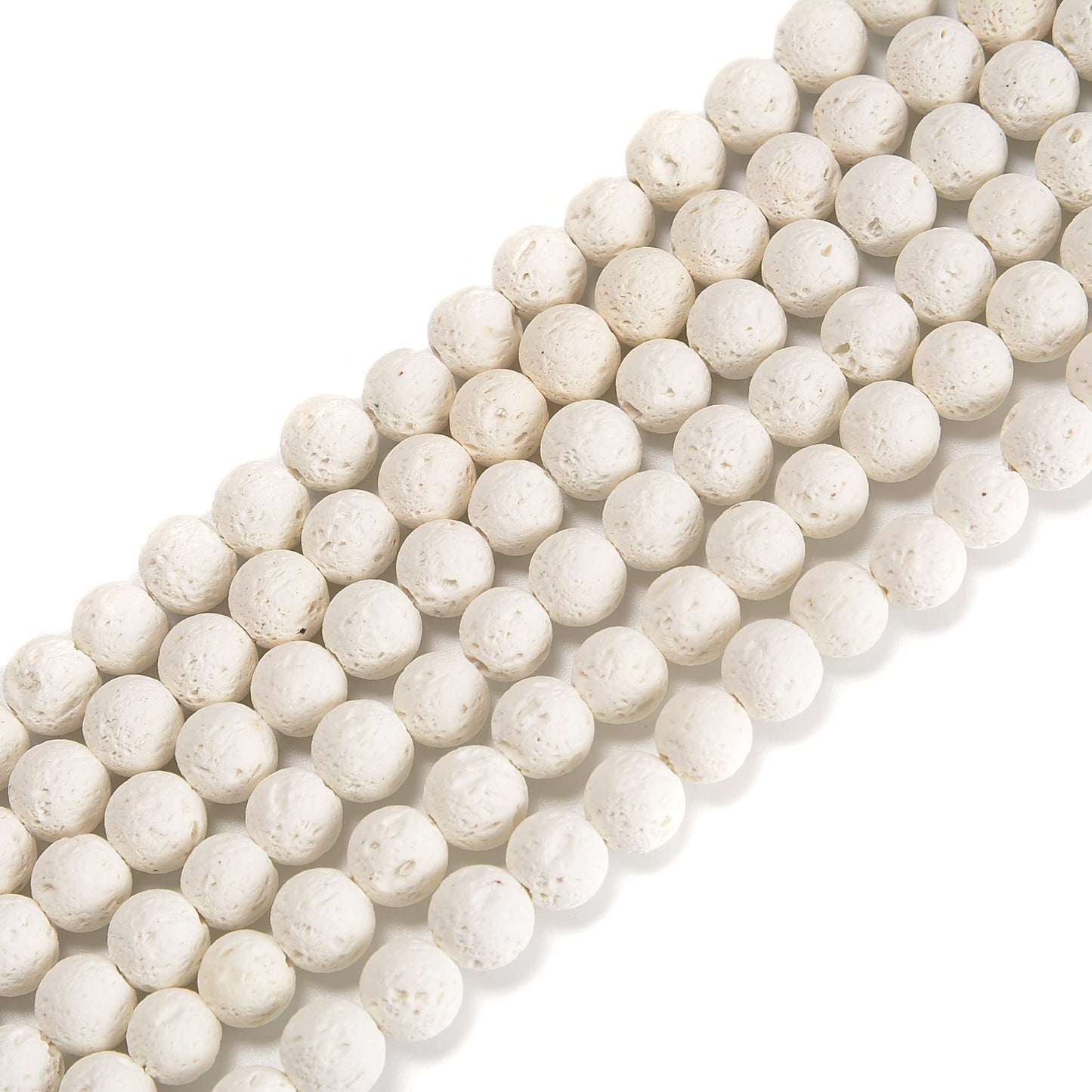 jodaying 10mm White Lava Round Chakra Beads Natural Gematone Loose Beads for Jewelry Making DIY 1 Strand 15"