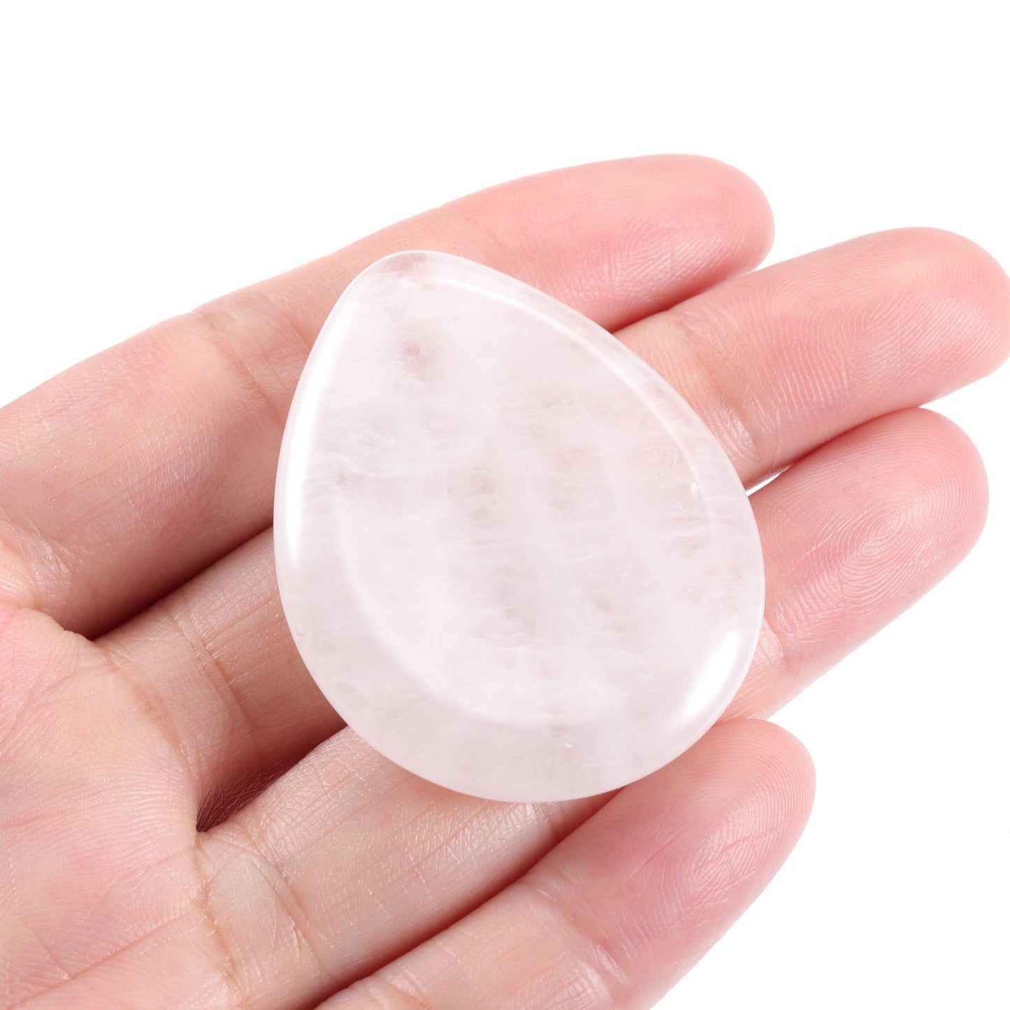CrystalTears Clear Quartz Crystal Worry Stone Thumble Polished Healing Crystals Pocket Palm Stone Thumb Worry Stones for Anxiety Stress Relief Crystal Therapy