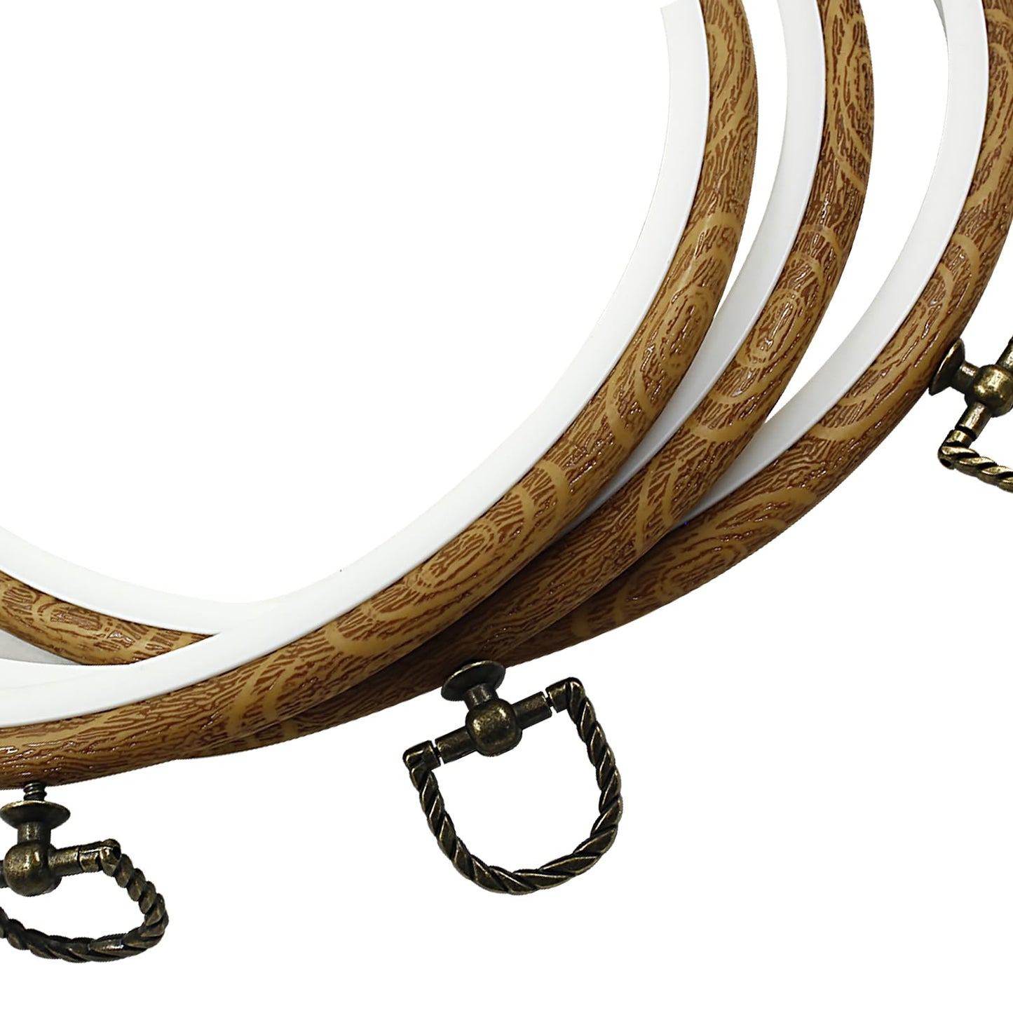 Bonsicoky 3 Pcs 22cm/8.7" Round Embroidery Hoops, Imitated Wood Display Frame Circle Embroidery for Art Craft Sewing Hanging