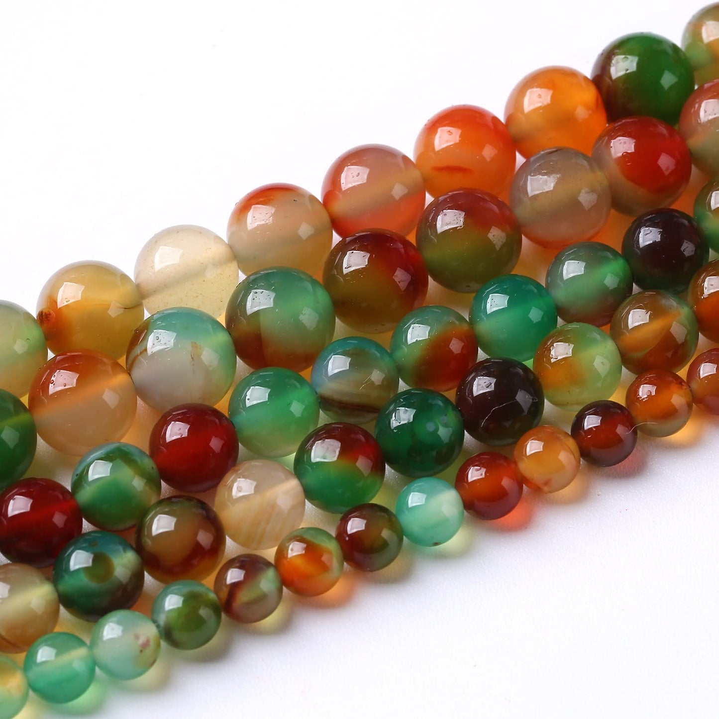 90PCS 8mm Natural Peacock Agates Beads for Jewelry Making Semi Precious Loose Gemstones Beads DIY Bracelet Necklace 2 Strand 32"