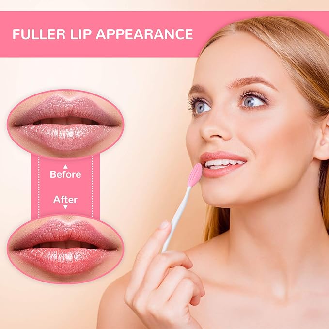 Patelai 24 Pcs Silicone Exfoliating Lip Scrub Brush with Container Double Sided Silicone Lip Scrubber Soft Cleaning Brush for Men Women Lightening for Dark Lips(Mixed Colors)