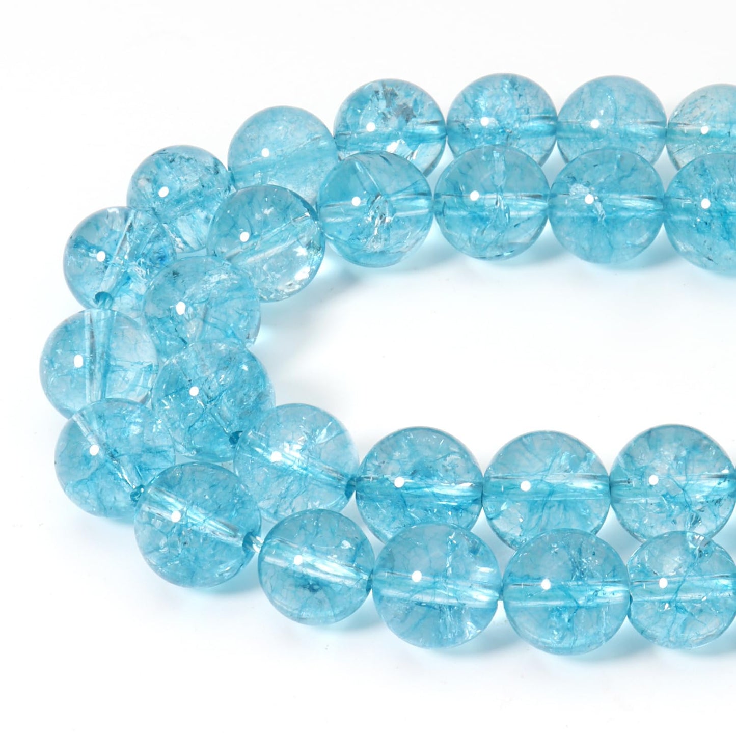 Siomia 60pcs 6mm Natural Blue Topaz Gemstone Beads Energy Healing Crystal Round Loose Stone Beads for Jewelry Making, DIY Bracelets Necklaces