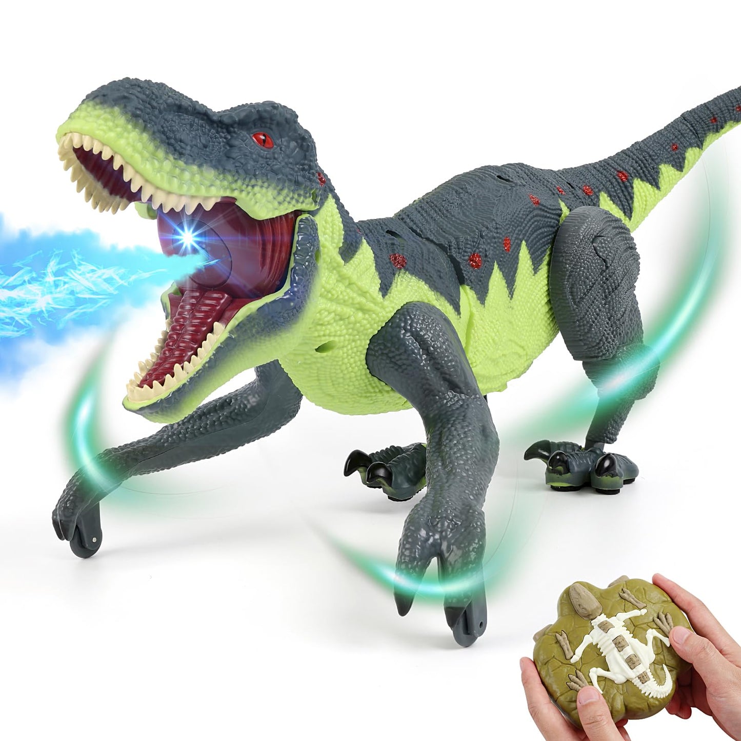 Gaitel Remote Control Walking Dinosaur for Kids - Best Birthday Gift for Boys 3-5, 5-7, 8-12 Years Old, 2.4GHz Interactive Dino Toy with Roaring, Lights and Spray