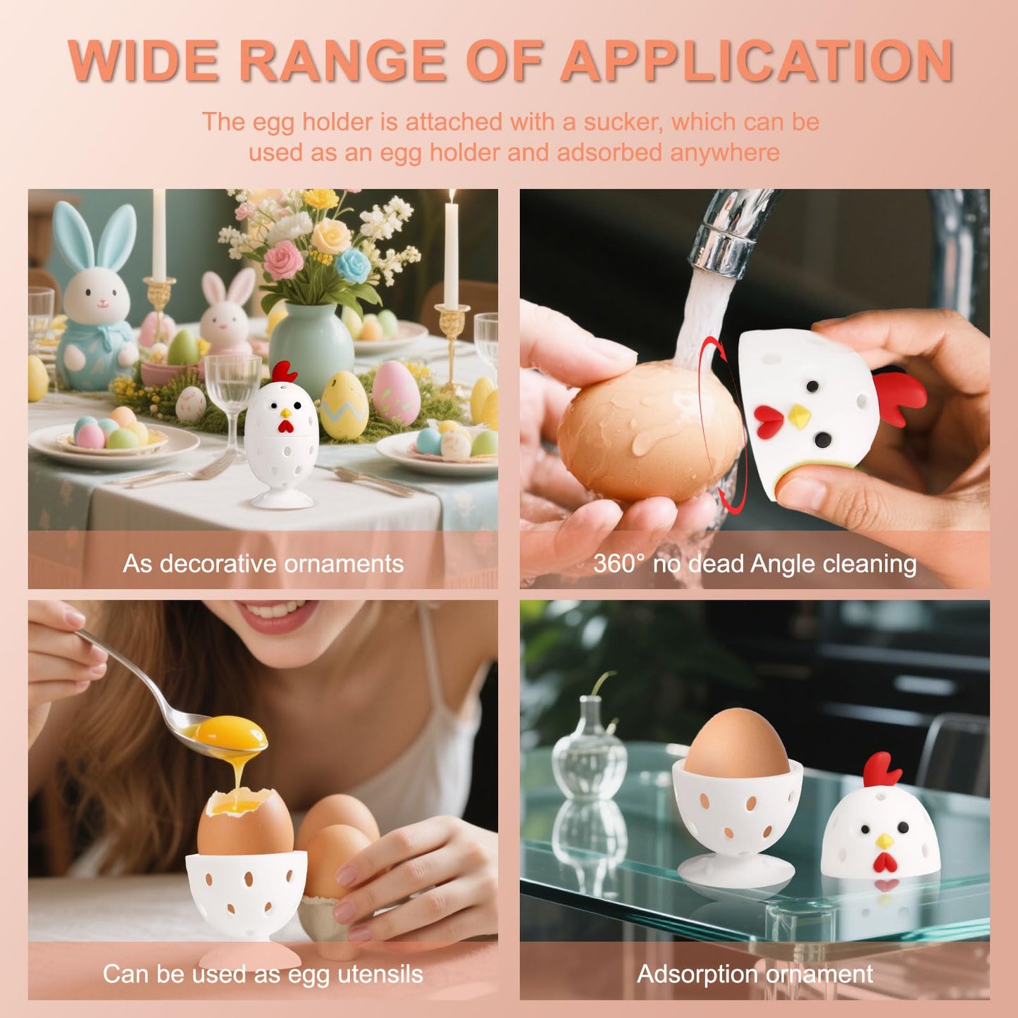 Silicone Egg Cleaner for Fresh Eggs, Vegetable and Fruit Scrubber Tool Reusable Cleaning Brush for Egg Washer (White)