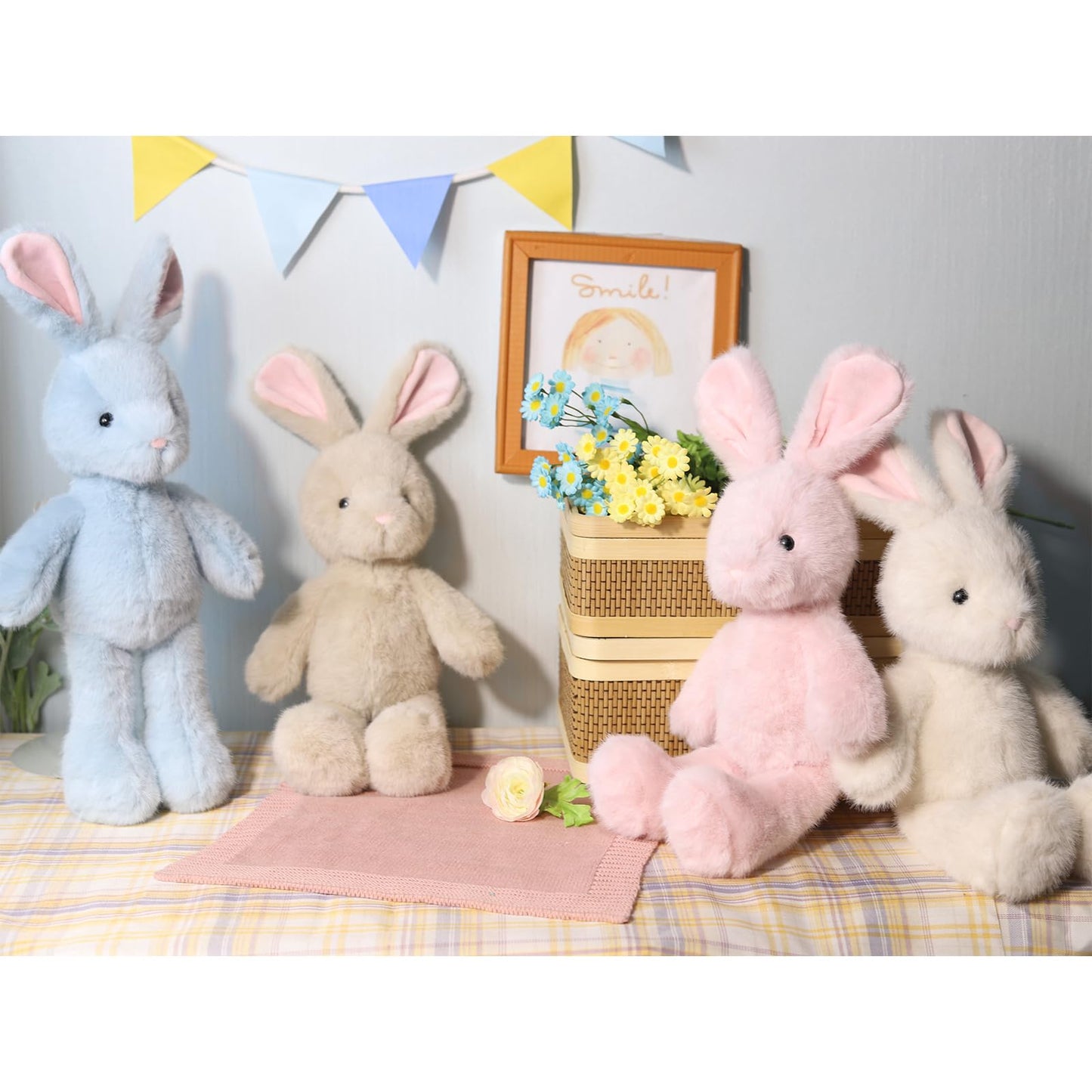 MR ViviCare 14" Adorable White Bunny Stuffed Animals for Kids and New Born Babies,Lovely Stuffed Rabbit Plush Toys for Boys and Girls,Great Gifts on Birthday,Christmas,Machine Washable