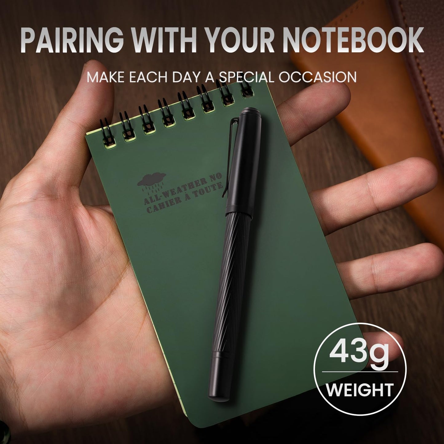 Origin-Joy Luxury Metal Pen Set, Professional Executive Heavy Nice Gift Pen with 3 Rollerball Refills 0.7mm for Men (Black, Capped & V Fluted)