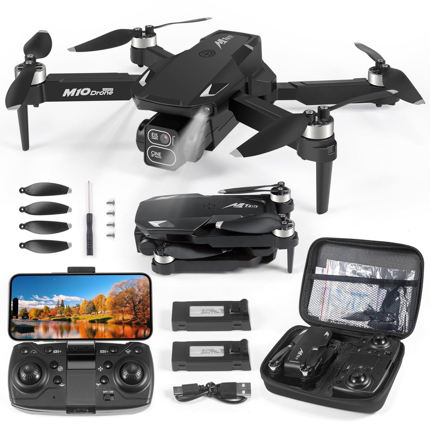 Mini Drone with Camera, 4K HD FPV Drone for Beginners,Brushless Motor, Altitude Hold, Gesture Selfie, One key Return/Emergency Stop,3D Flips, Waypoint Fly, 2 Batteries,Foldable RC Quadcopter.