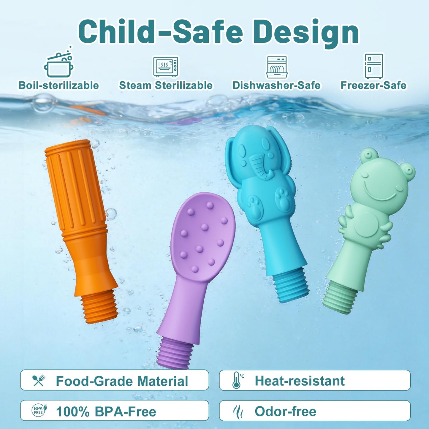 Oral Sensory Vibration Tool Oral Motor Sensory Stimulation Kit with 8 Textured Silicone Heads, 3 Vibration Modes for Autism, Speech Therapy, Self Feeding Stimulation & Calm Sensory Needs - Blue