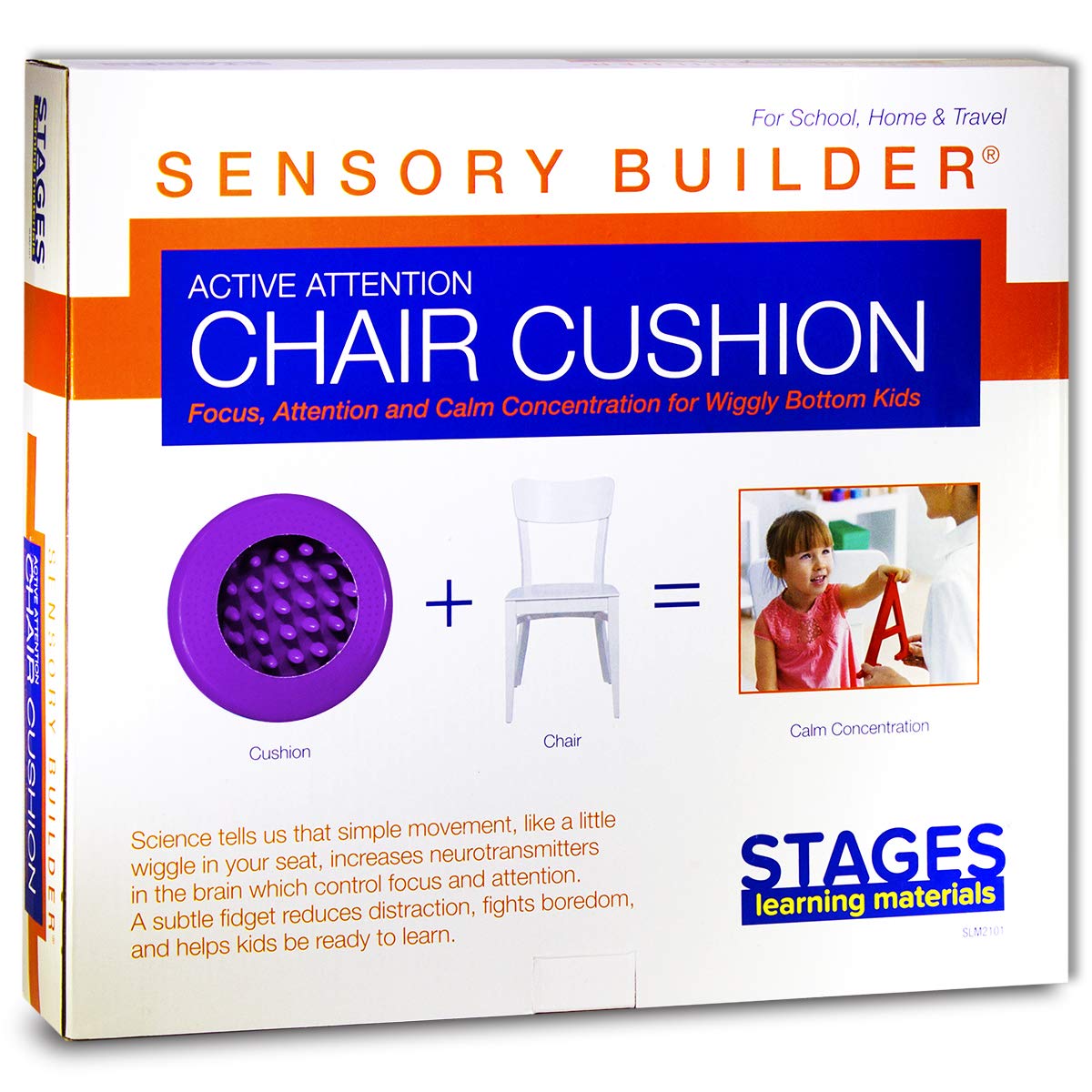 Stages Learning Sensory Builder Class Pack of 10 Active Attention Chair Cushion for Wiggly Bottom Kids Seat Purple 13" x 2.5 - Class Pack Class Pack Purple Wiggle Cushions