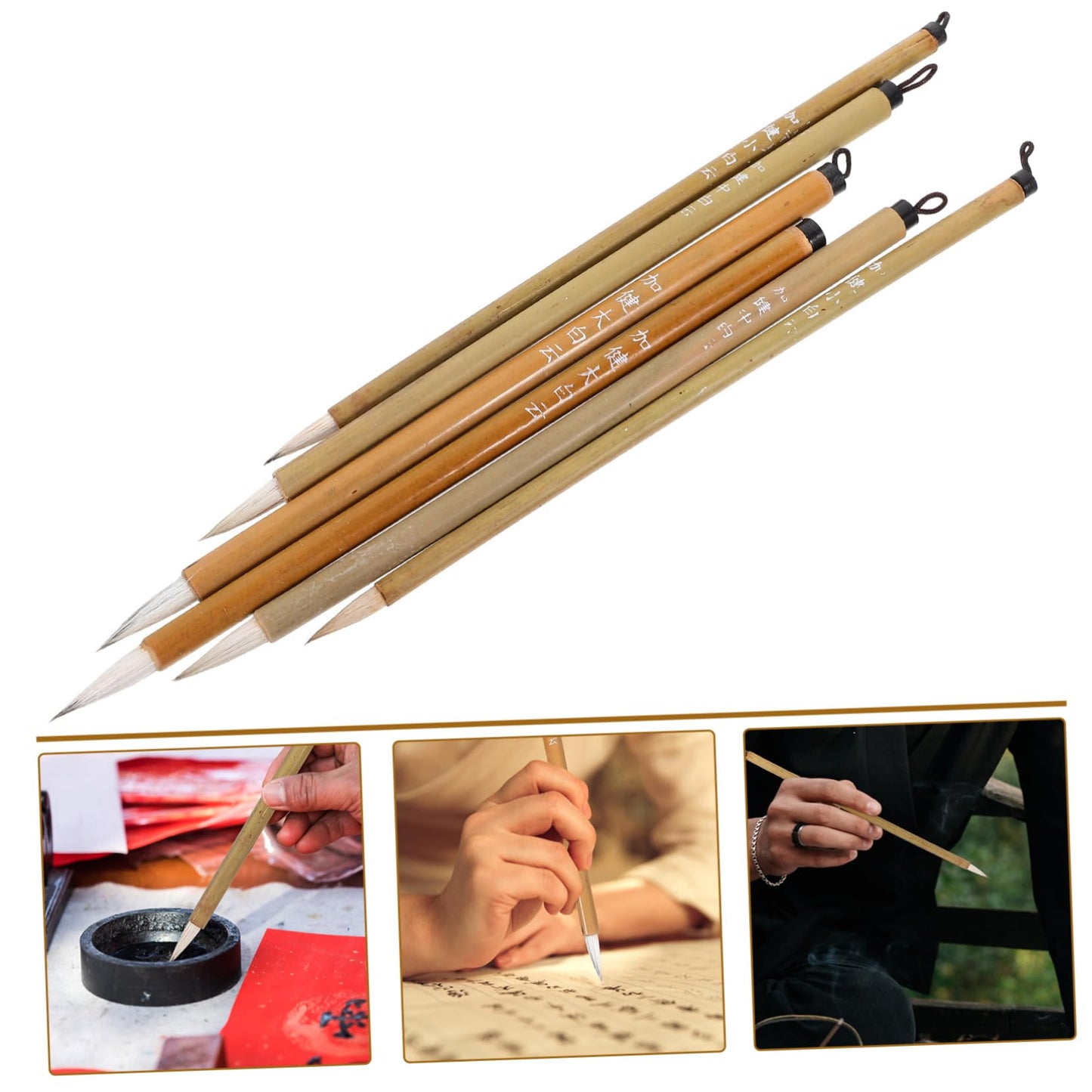 LALAFINA 24pcs Chinese Calligraphy Brush: Sumi Brushes for Chinese Painting - Calligraphy Pens for Beginners
