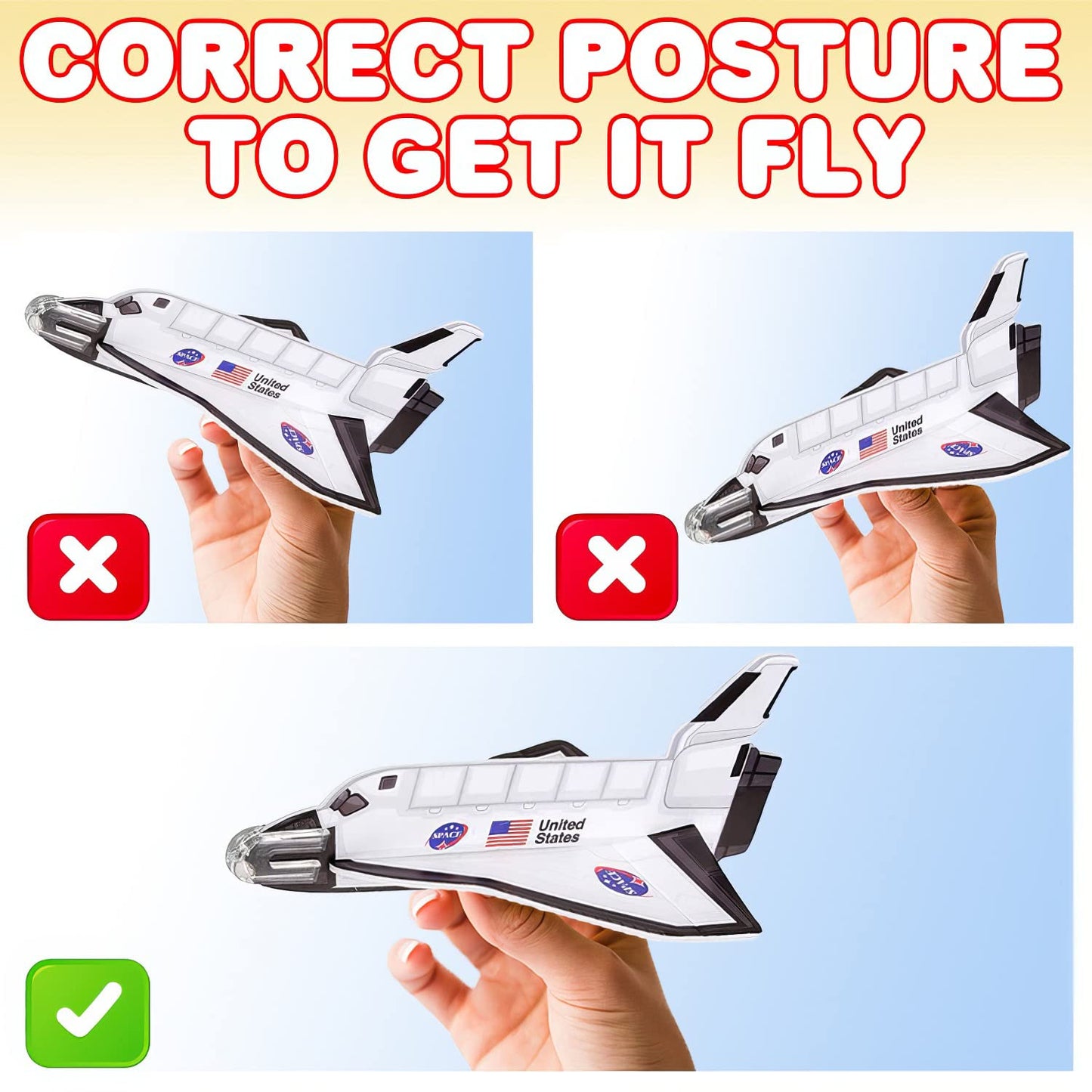 ArtCreativity Space Shuttle Gliders & Mini Astronaut Paratroopers