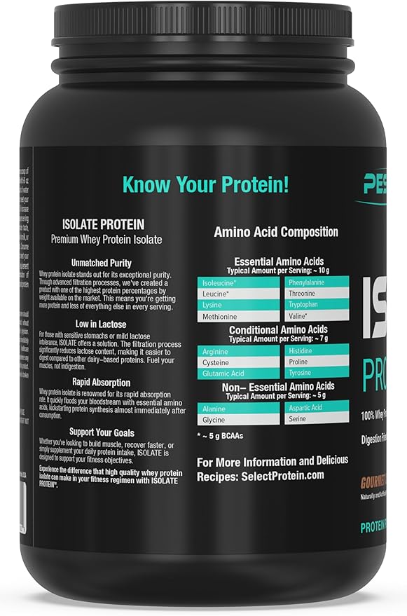 PEScience Isolate Whey Protein Powder, Gourmet Chocolate, 27 Servings, 100% Whey Protein Isolate, Low Carb, Fast Absorbing, Post Workout, Clean Protein for Women and Men