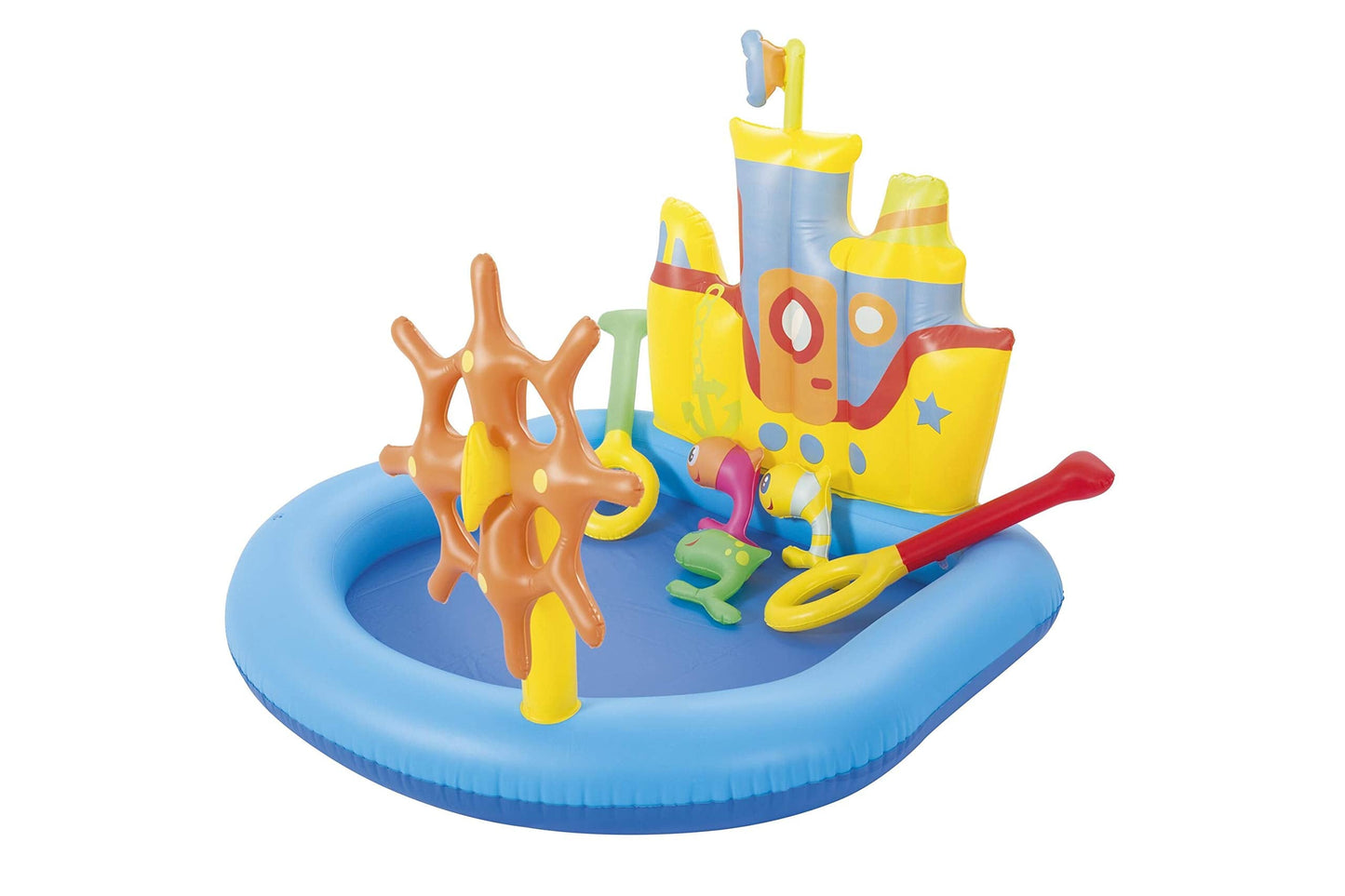 H2OGo! Tug Boat Inflatable Splash Pad - Kids Water Toy for Backyard Summer Water Play - Inflatable Water Park - Water Mat for Babies & Toddlers - (6 Piece Set)