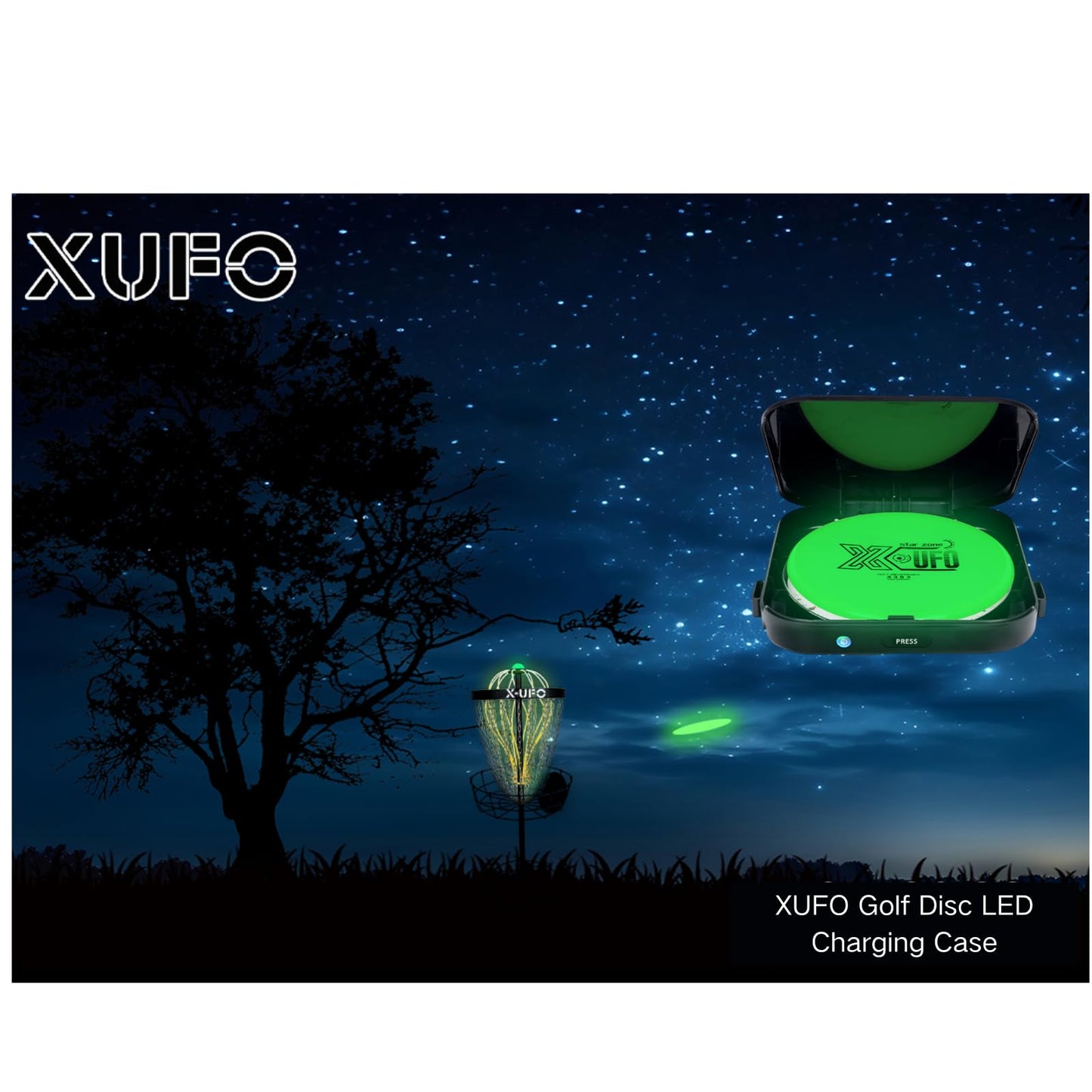 X-UFO Fast-Charging Golf Disc LED Charging Case Portable Night Golf Disc Gear—The Ideal Choice for Night Training and Tournaments